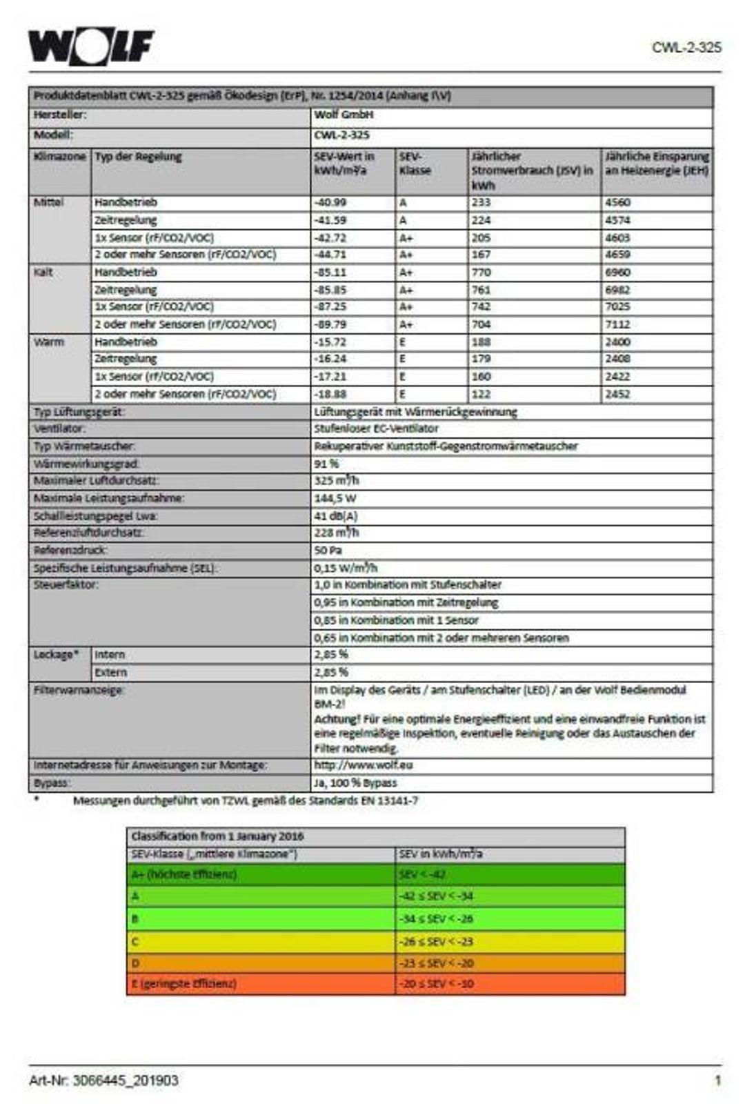 Wolf Wohnraumlüftung CWL-2-325, Ausführung links – Bild 11 von 12