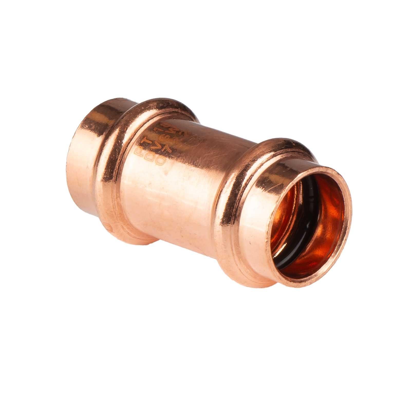 Kupfer Pressfitting Muffe 18 mm V+M-Kontur DVGW – Bild 2 von 2