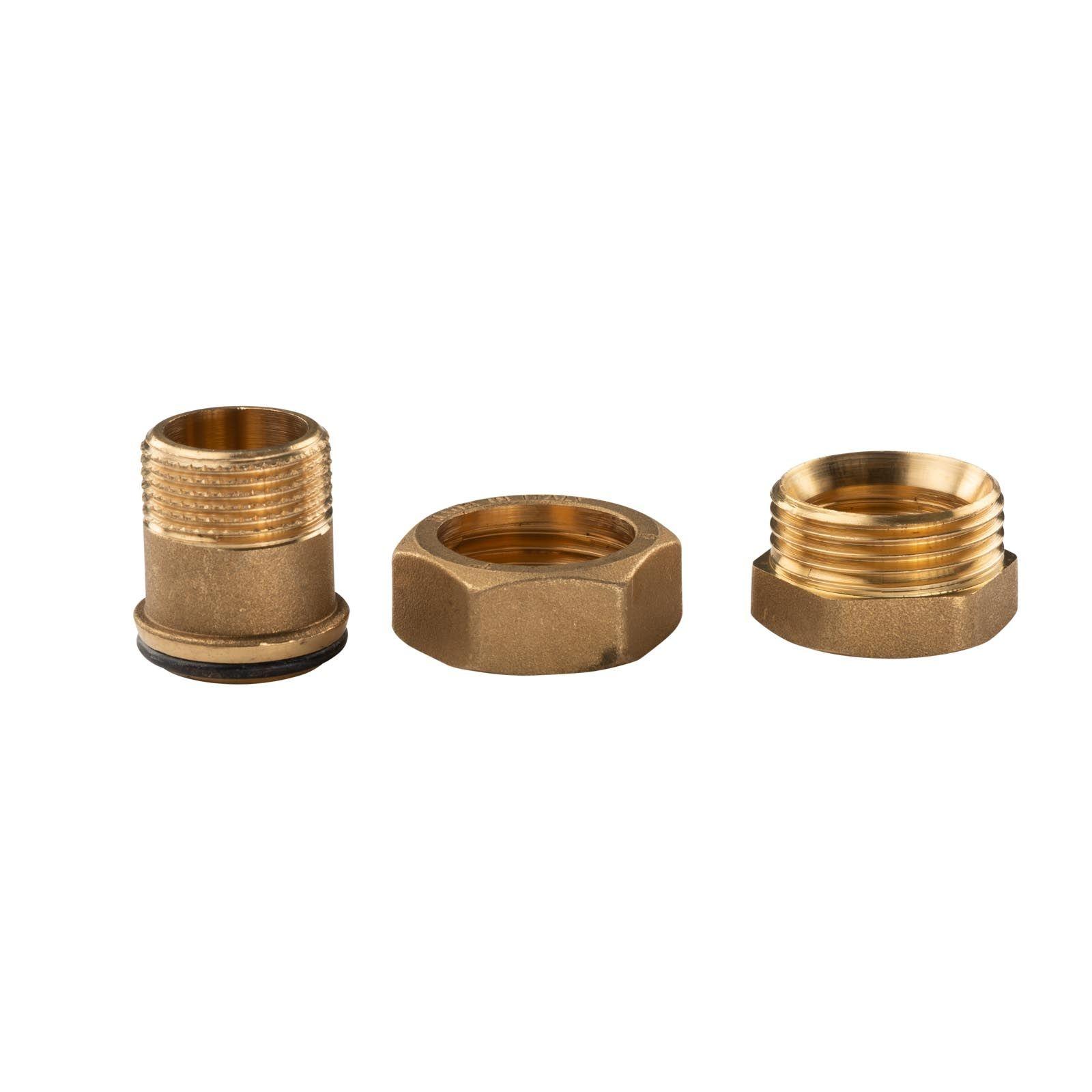Messing Gewinde-Fitting Verschraubung mit O-Ring konisch dichtend 3/4" IG - 3/4 IG (DN20) - schwere Ausführung – Bild 3 von 3