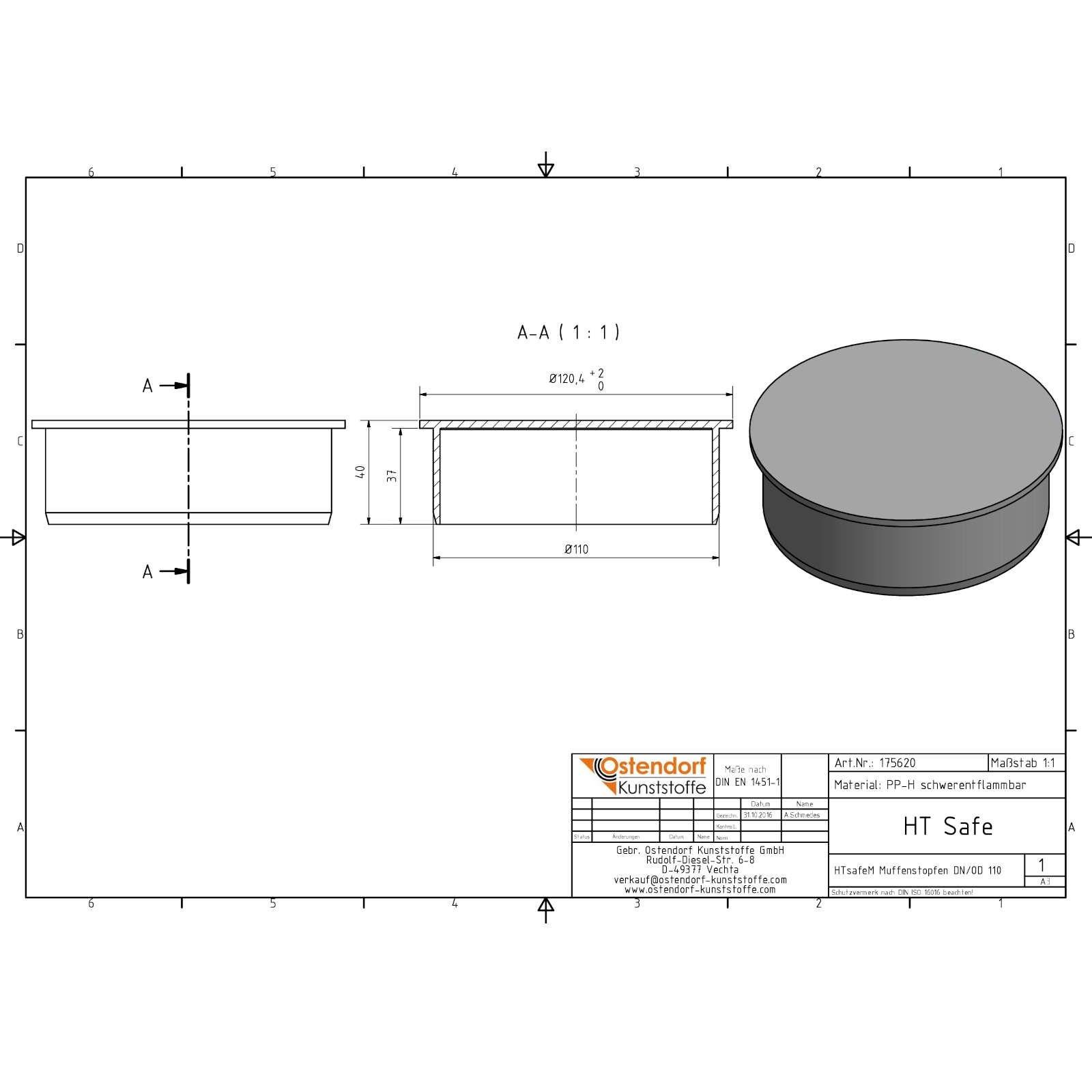 HTsafe Muffenstopfen DN 110 – Bild 2 von 2