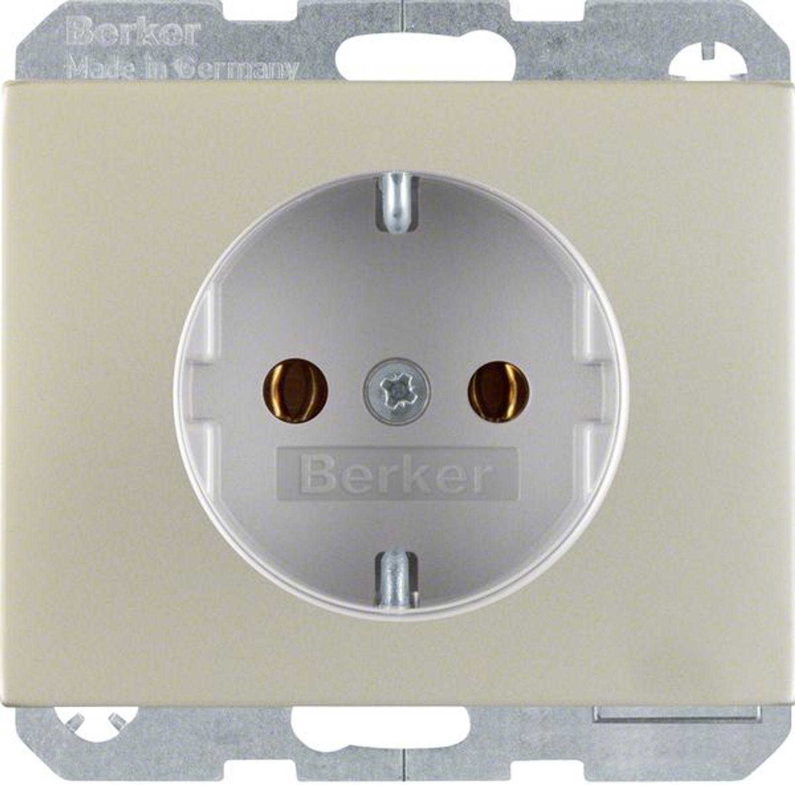 Berker 47157004 Steckdose Schuko K.5, Edelstahl, Metall mattiert