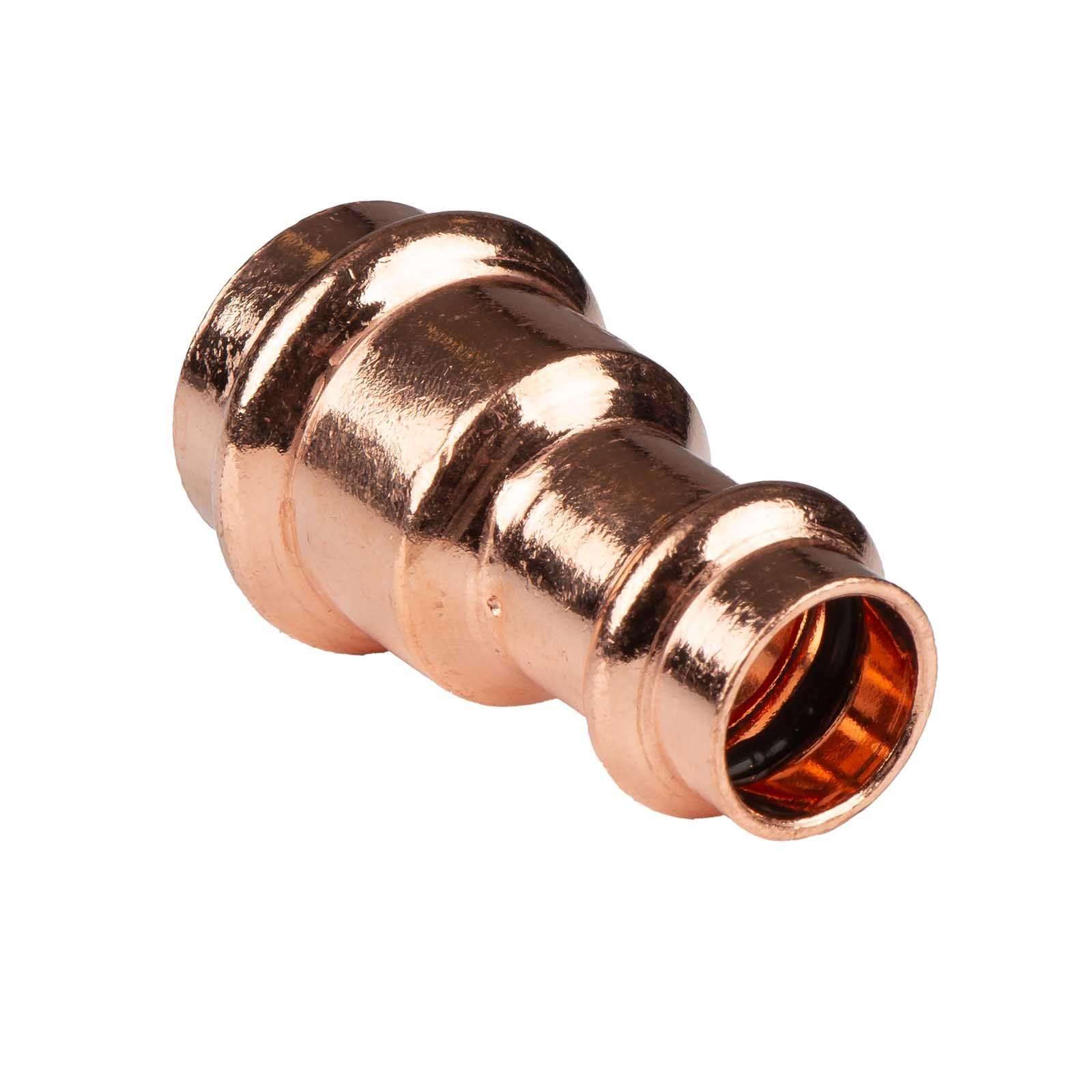 Kupfer Pressfitting Reduzierstück 22 x 15 mm V+M-Kontur DVGW – Bild 2 von 2