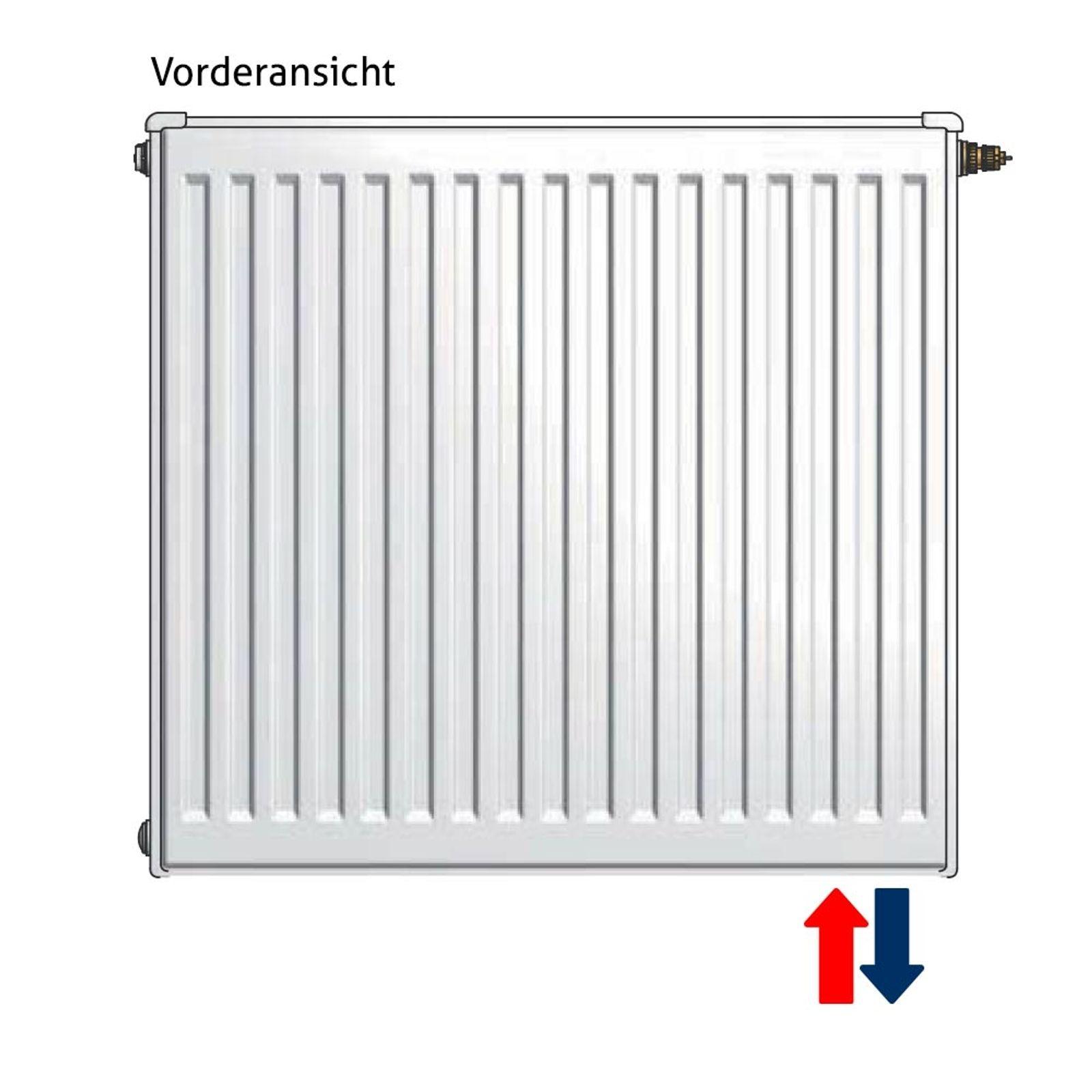 Flachheizkörper Buderus Logatrend, VC-profiliert, Typ 33 mit Wandbefestigung 300 x 500 mm Ausführung rechts – Bild 3 von 7