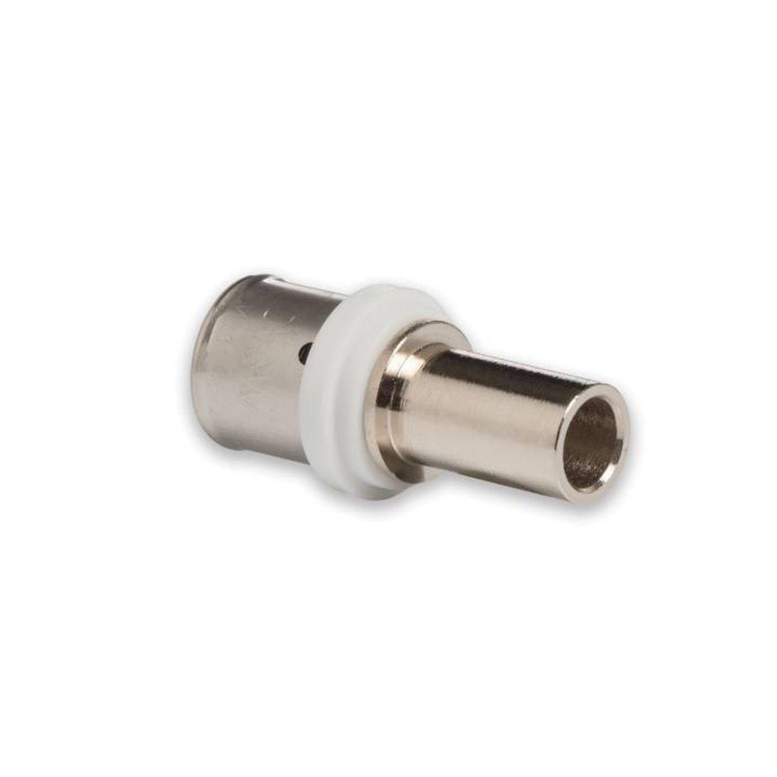 Selfio-Press Aluverbund Pressfitting Übergang Kupferrohr 20 x 2 mm - 15 mm (Pressanschluss) vernickelt TH + U Kontur