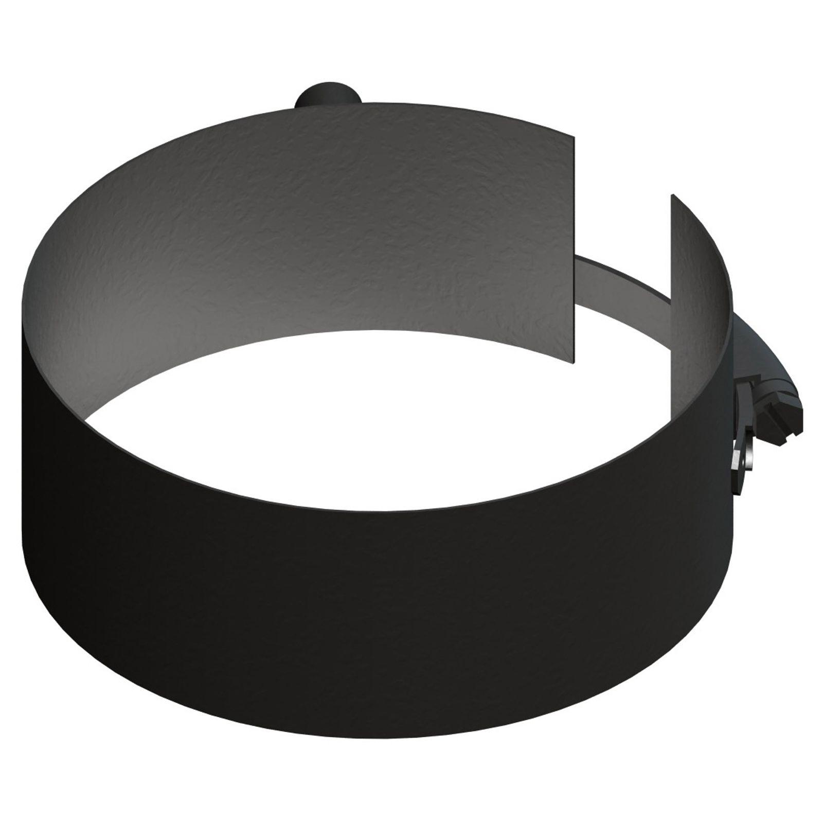 Jeremias PELLET-LINE Befestigungsschelle mit Gewindemuffe Edelstahl schwarz Ø 80 mm