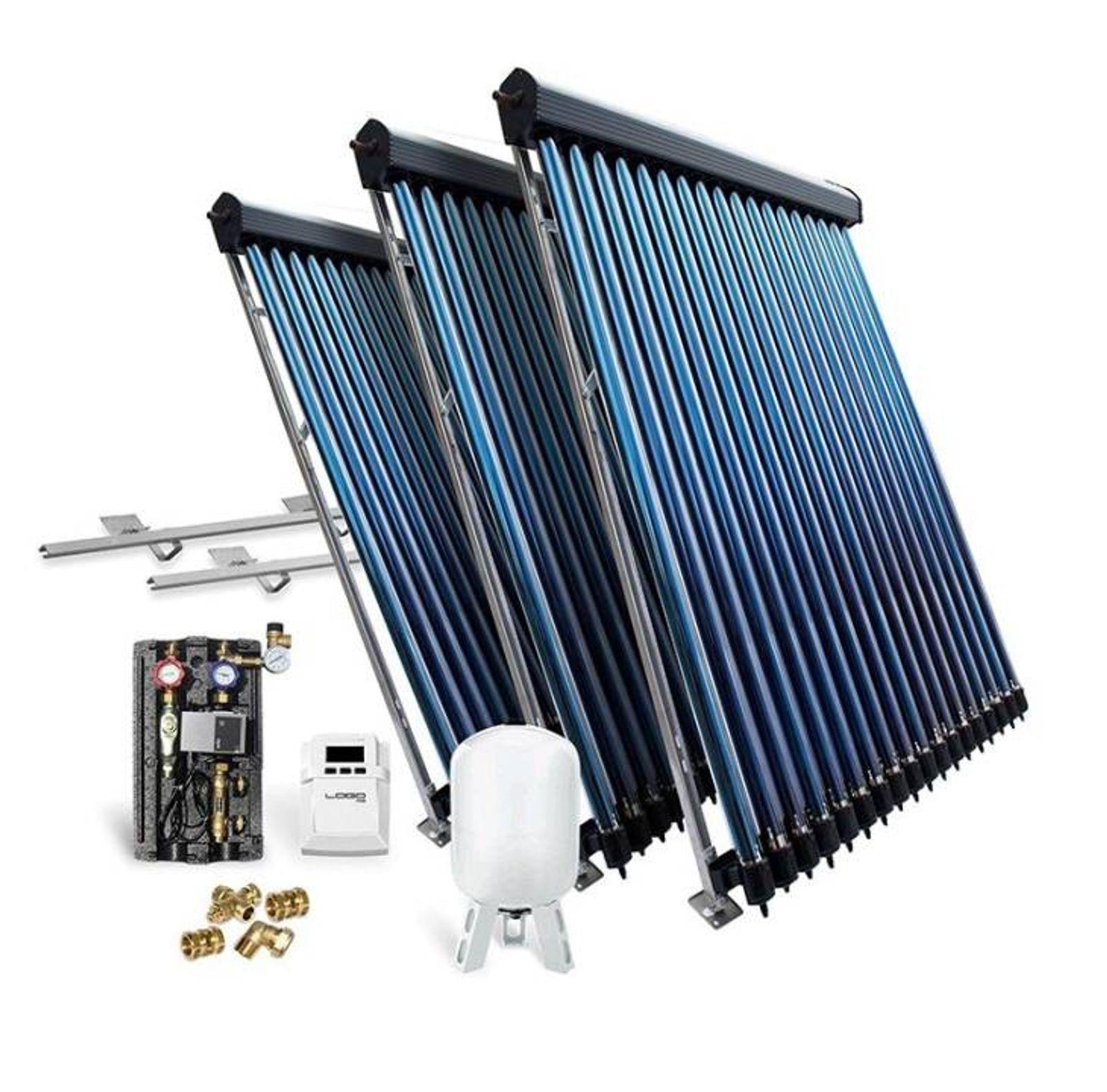 Solar-Paket Röhrenkollektor HP30 9,78 m² für Flachdach
