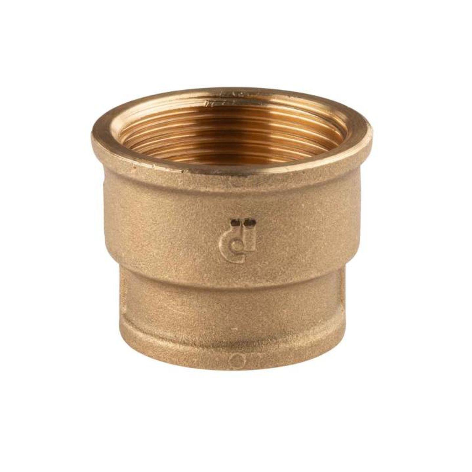 Messing Gewinde-Fitting Reduziermuffe 1 1/4"IG (DN 32) - 1"IG (DN 25) - schwere Ausführung – Bild 2 von 2
