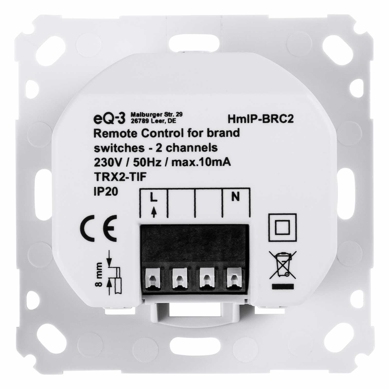 Homematic IP Smart Home Wandtaster HmIP-BRC2 für Markenschalter - 2-fach – Bild 6 von 9