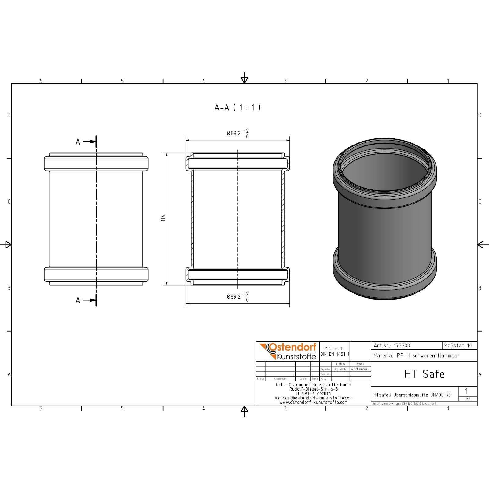 HTsafe Überschiebemuffe DN 75 – Bild 2 von 2
