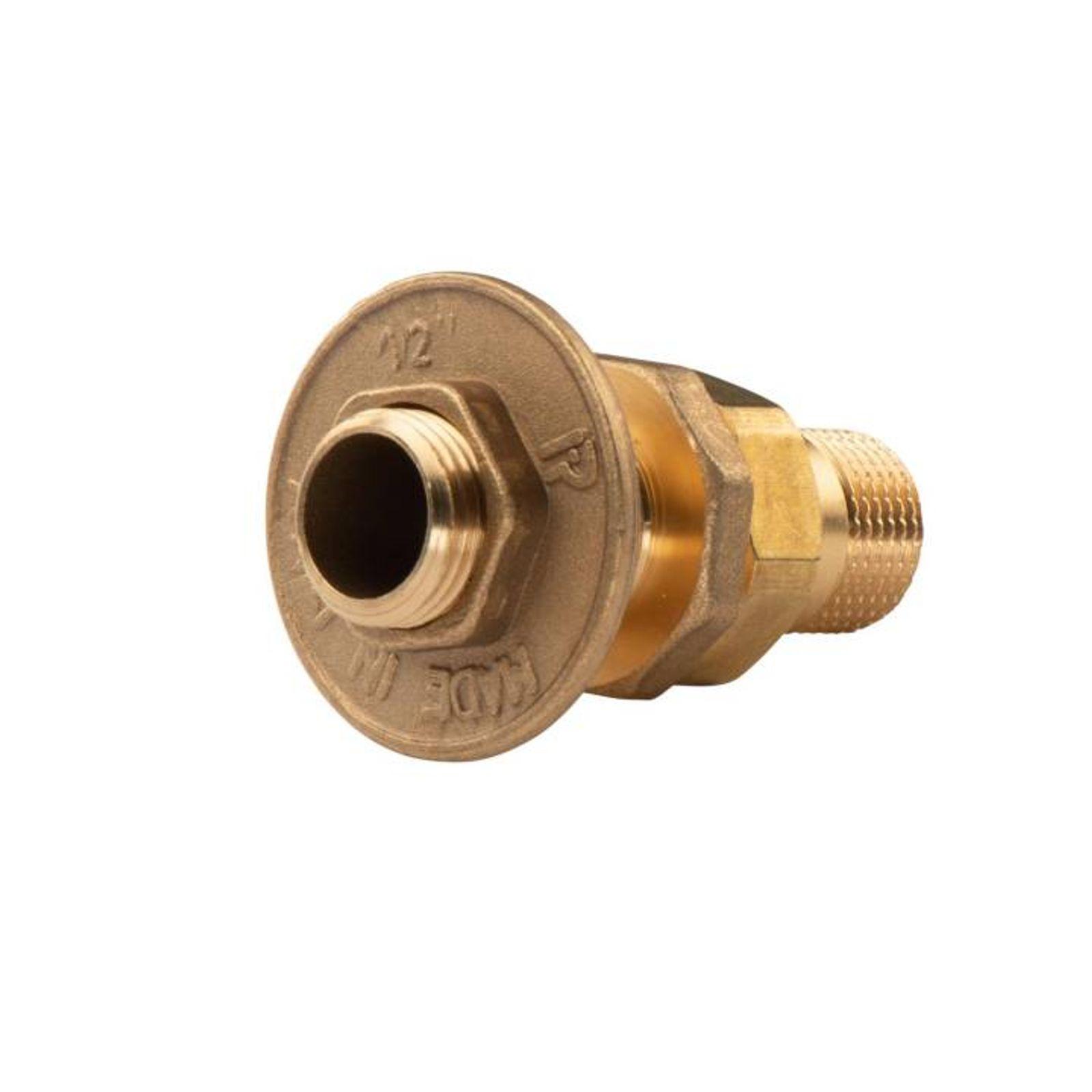 Messing Gewinde-Fitting Verschraubung gerade Anschluss für Tank 3 teilig 1/2"AG - 1/2"AG (DN 15) - schwere Ausführung – Bild 2 von 2