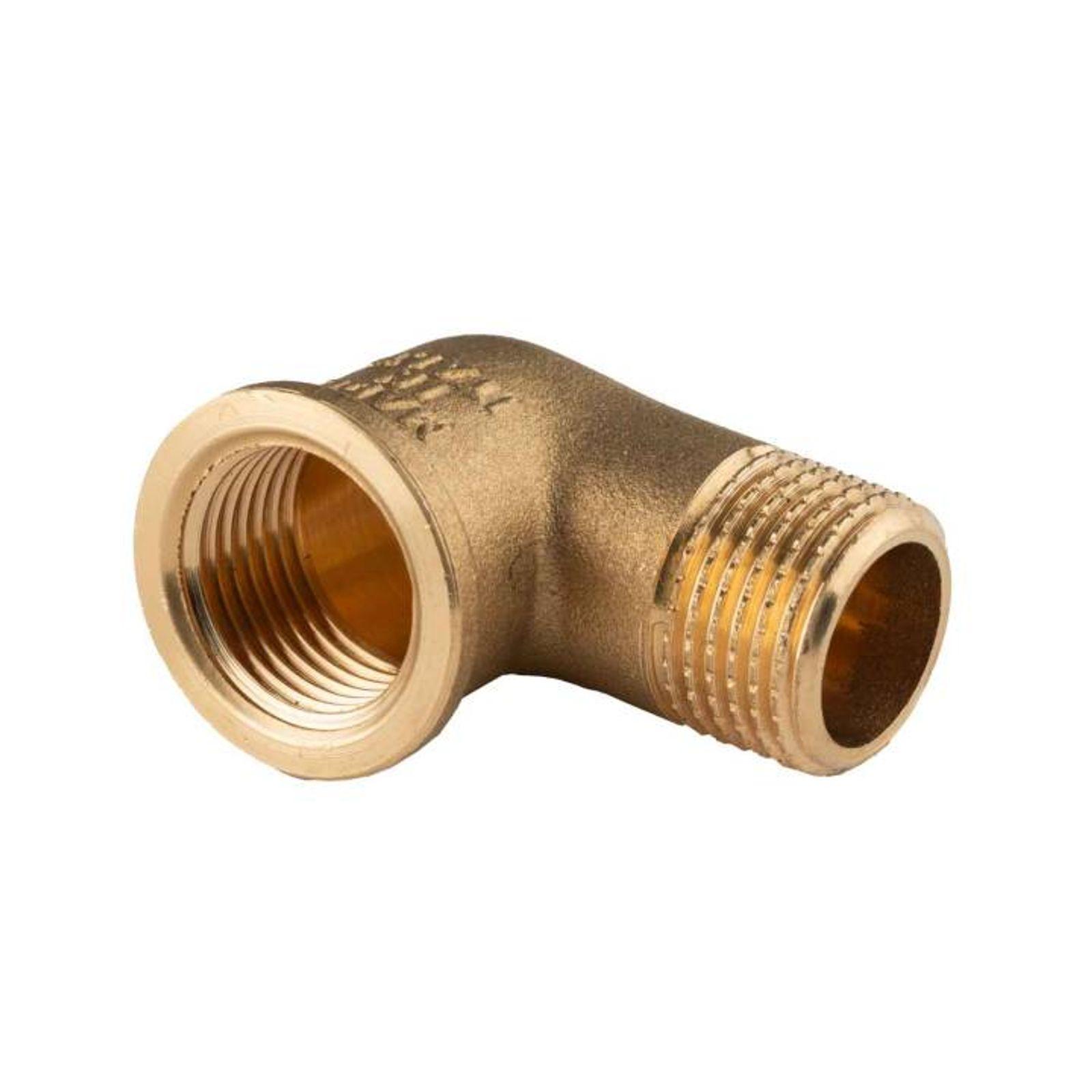 Messing Gewinde-Fitting 90° Winkel 1/2"IG - 1/2"AG (DN 15) - schwere Ausführung – Bild 2 von 3