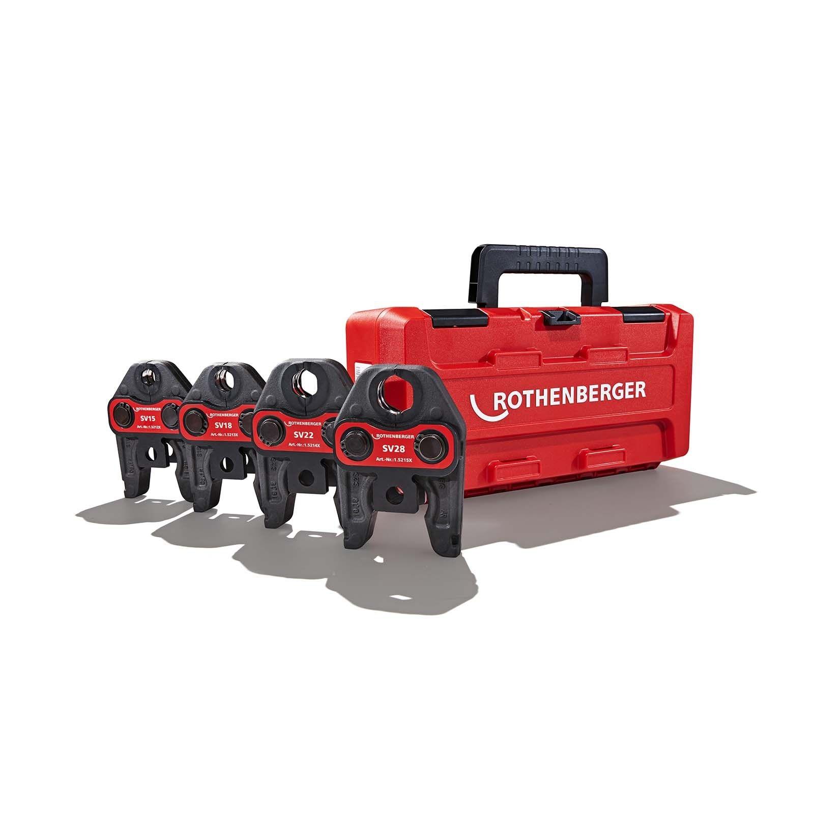 Rothenberger Pressbackenset mit Presskontur SV 15-18-22-28 mm
