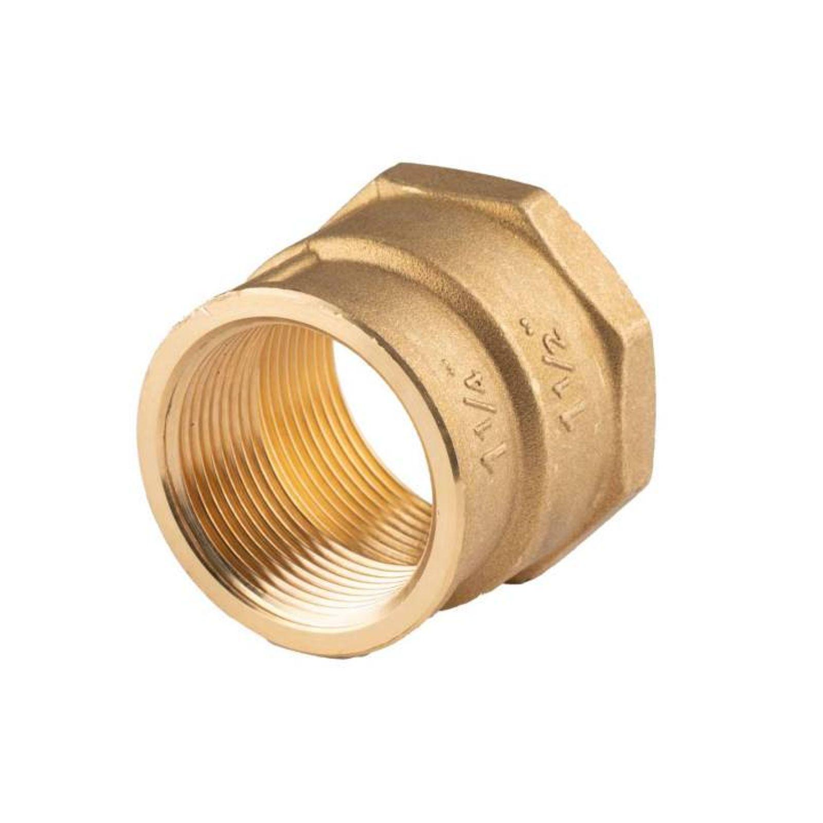 Messing Gewinde-Fitting Reduziermuffe 1 1/2"IG (DN 40) - 1 1/4"IG (DN 32) - schwere Ausführung – Bild 3 von 3