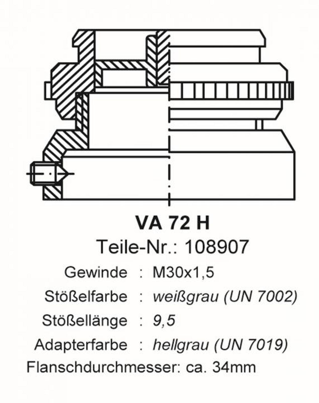 Ventilanpassung VA 72H für Stellantrieb Fußbodenheizung – Bild 2 von 2