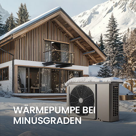 Wärmepumpe in Schneelandschaft