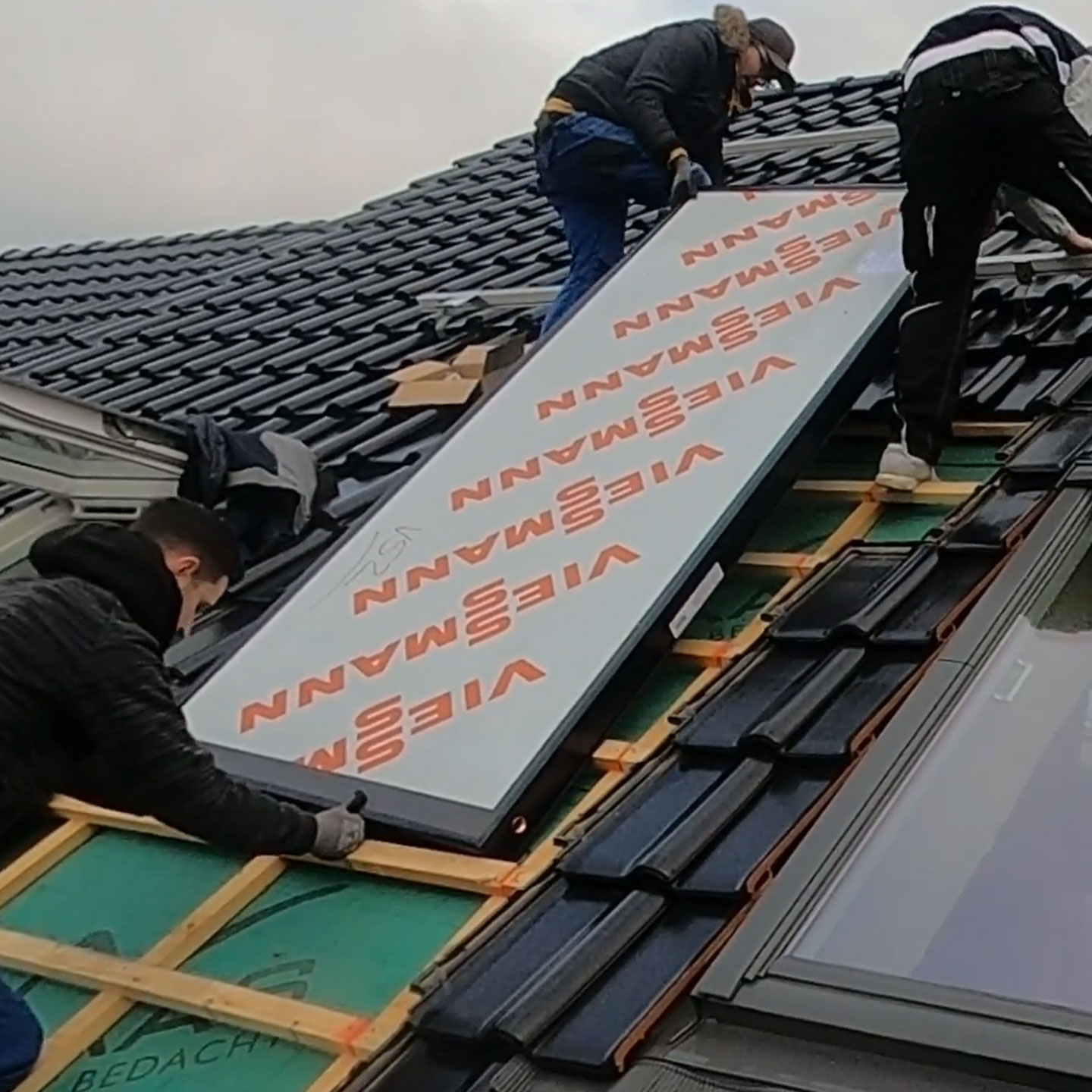 Installation der Solarthermie