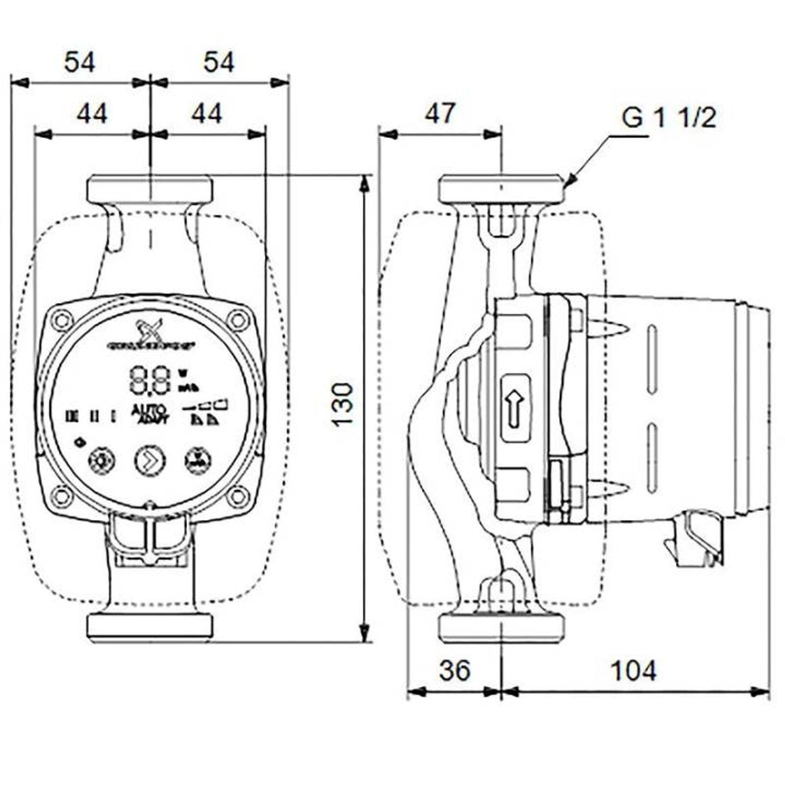 Grundfos Alpha2 Hocheffizienz-Umwälzpumpe 25-60 130 mm – Bild 4 von 4
