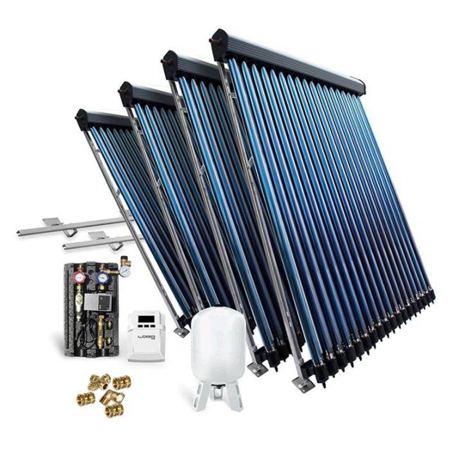 Solar-Paket Röhrenkollektor HP30 9,78 m² für Flachdach