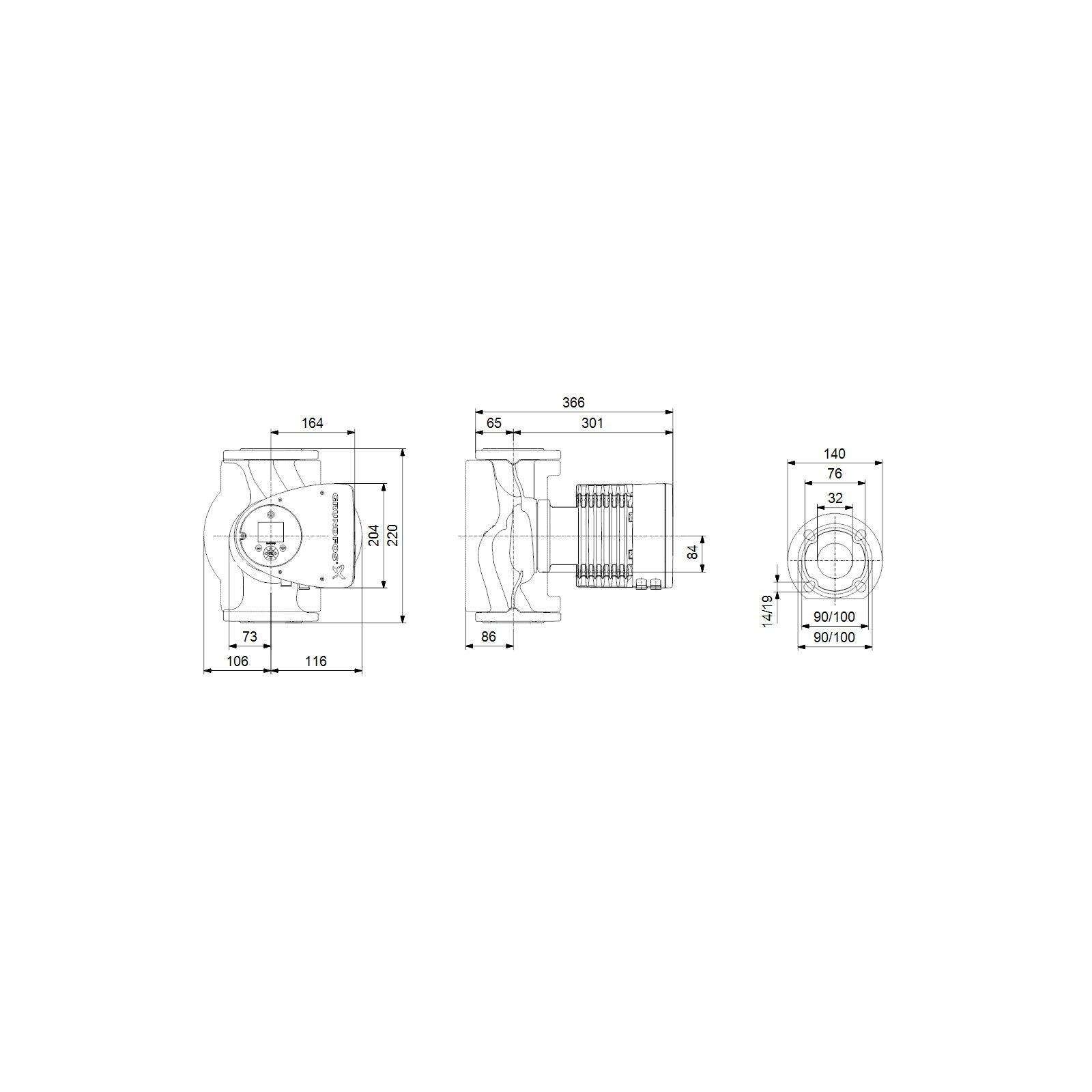 Grundfos Magna3 50-100F PN6/10 280mm 1 x 230V DE elektronisch geregelte Umwälzpumpe – Bild 2 von 2