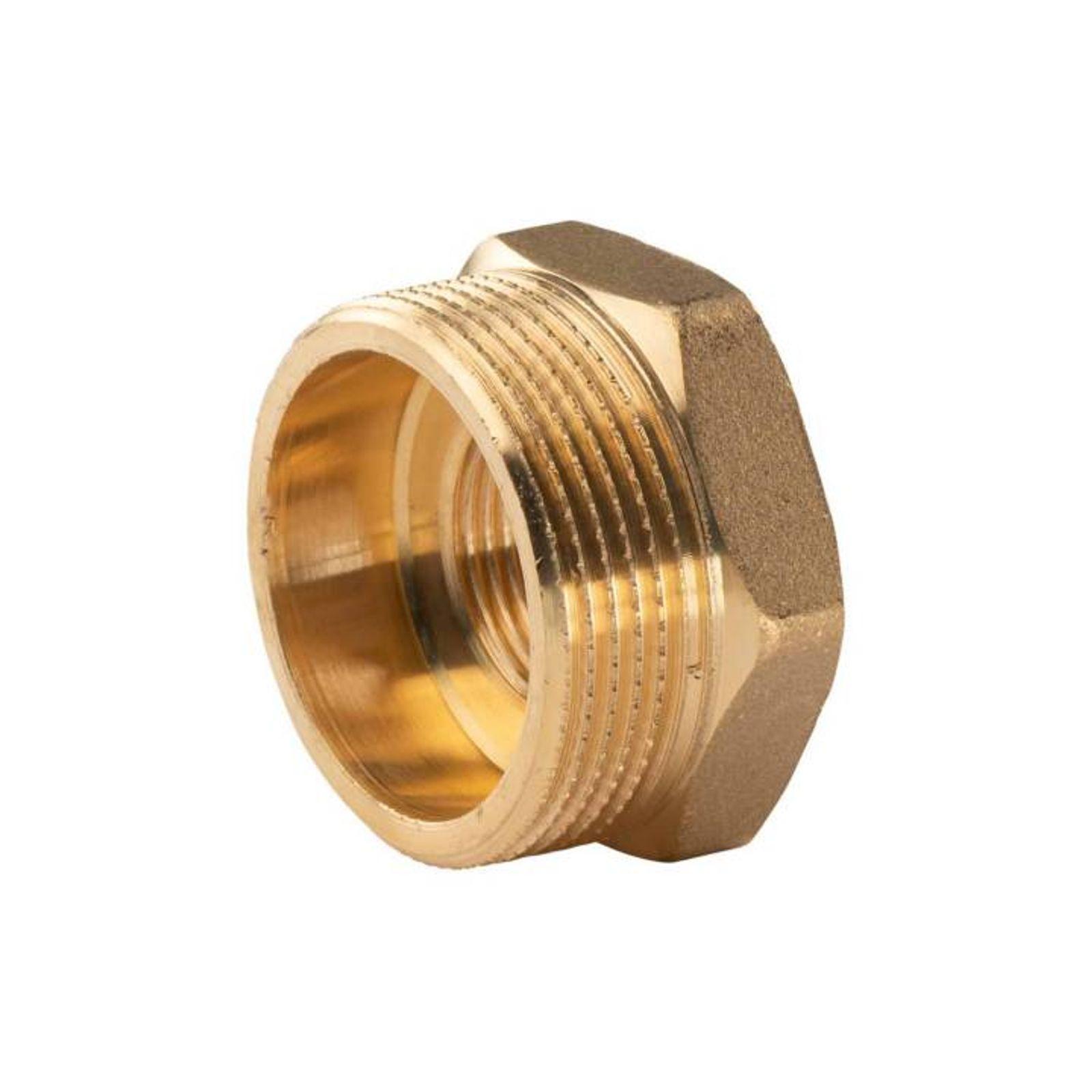 Messing Gewinde-Fitting Reduzierung 1 1/2"AG (DN 40)- 3/4"IG (DN 20) - schwere Ausführung – Bild 2 von 2