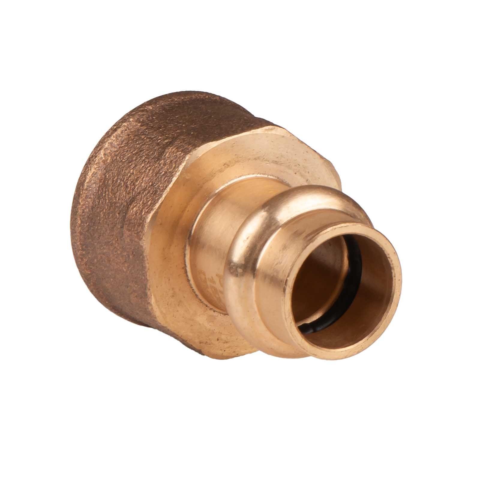 Kupfer Pressfitting Übergang aus Rotguss 15 mm - 3/4" IG V+M-Kontur DVGW – Bild 2 von 2