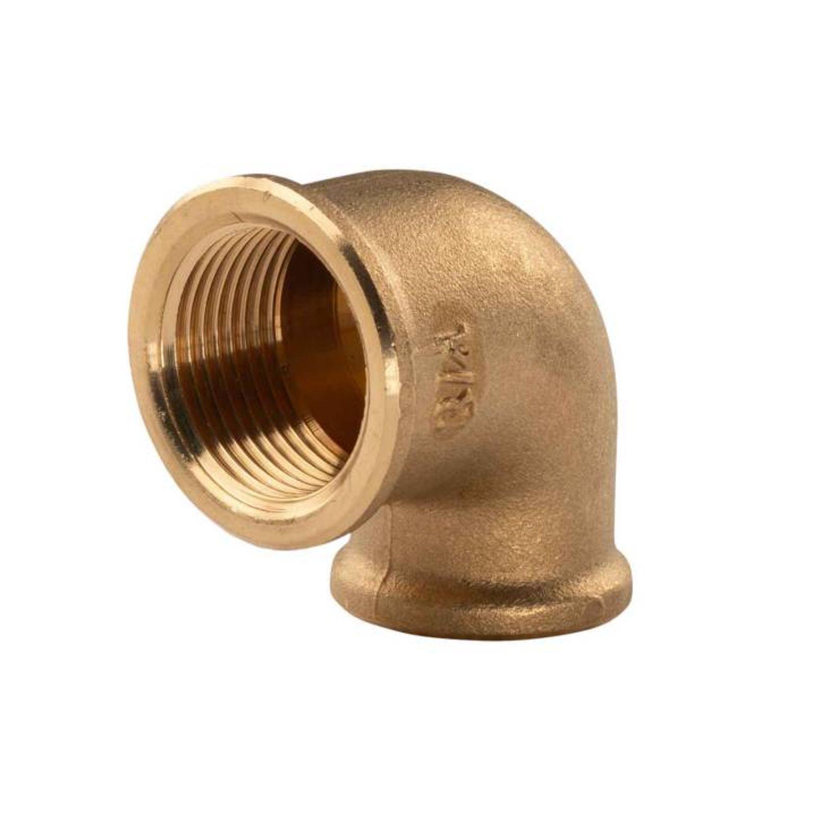 Messing Gewinde-Fitting 90° Winkel reduziert 1/2" IG (DN15) - 3/4" IG ( DN20) - schwere Ausführung – Bild 2 von 2