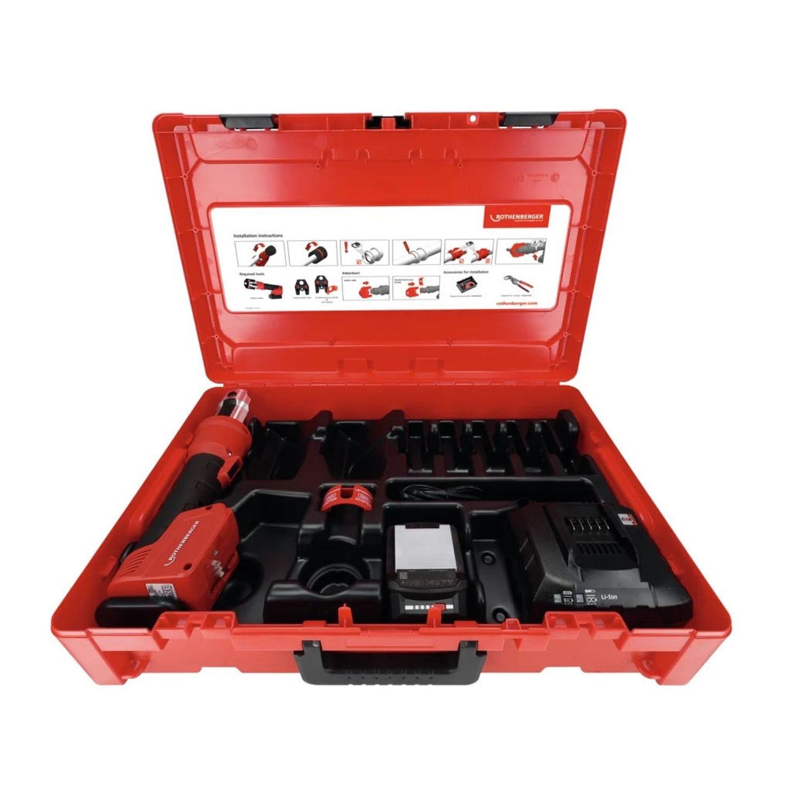 Rothenberger ROMAX NANO Hybrid-Pressmaschine Basic Set + 2Ah Akku, CAS