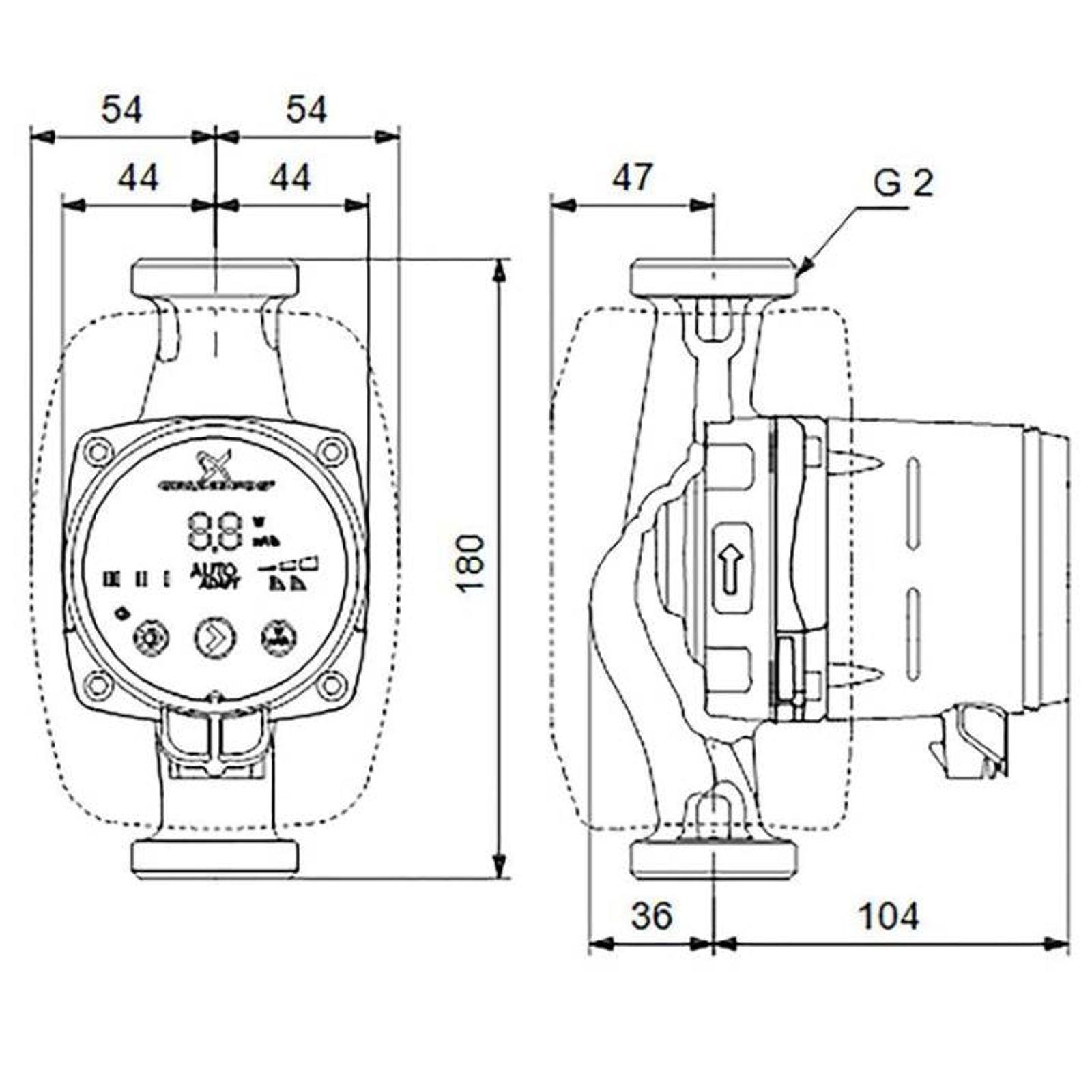 Grundfos Alpha2 Hocheffizienz-Umwälzpumpe 32-40 180 mm – Bild 4 von 4