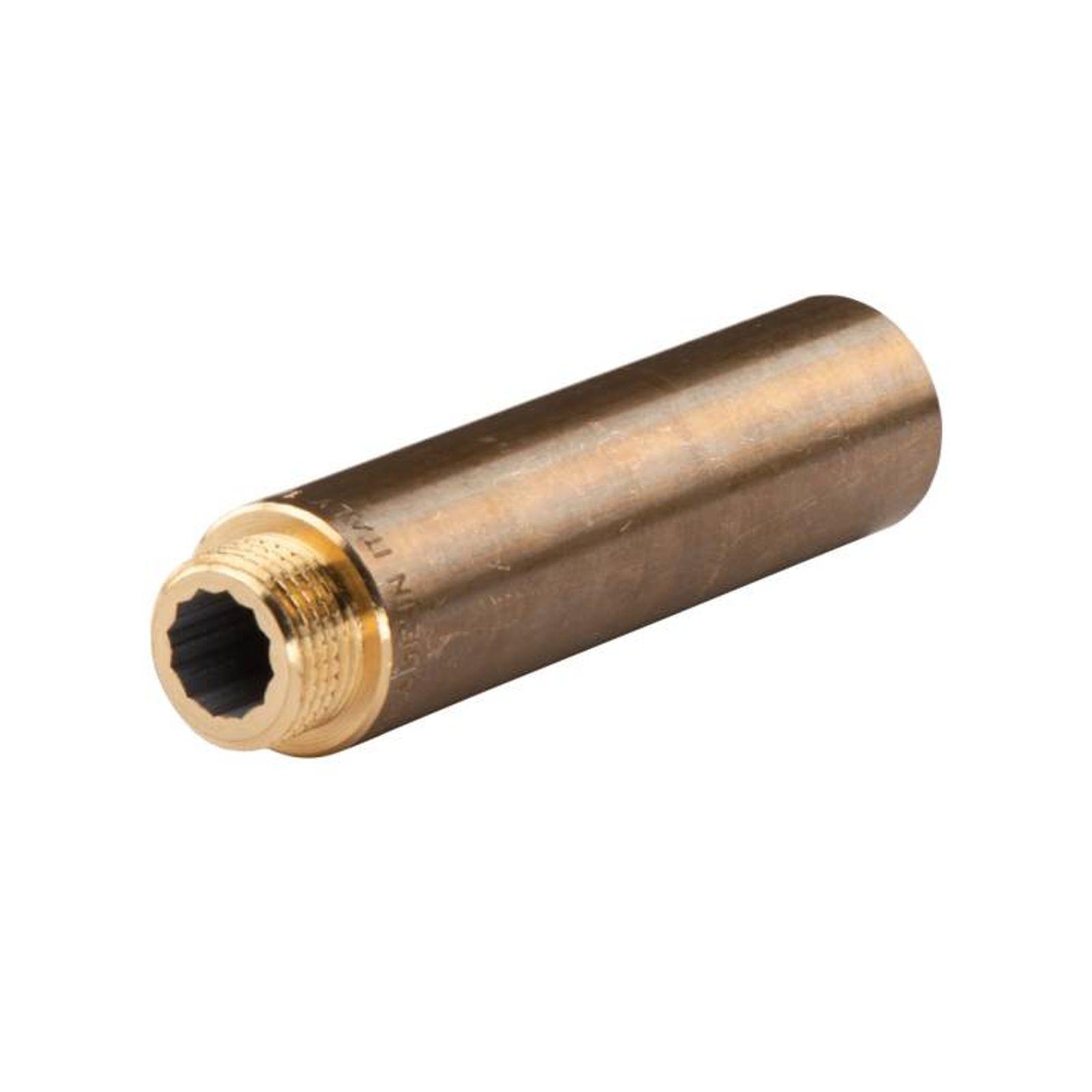 Messing Gewinde-Fitting Hahnverlängerung IG/AG 1/2" (DN 15) Länge 100 mm - schwere Ausführung – Bild 2 von 2