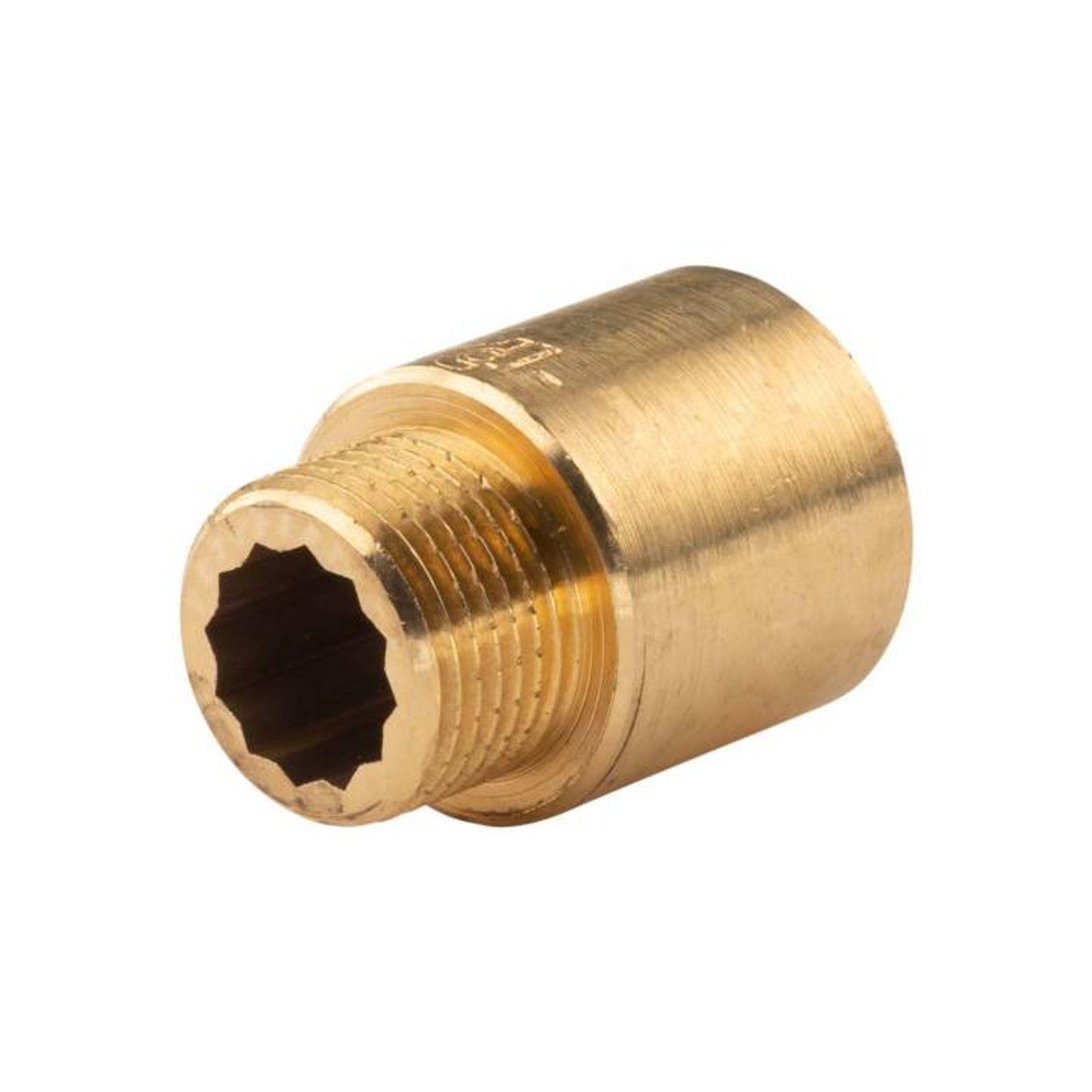 Messing Gewinde-Fitting Hahnverlängerung IG/AG 3/8" (DN 10) Länge 20 mm - schwere Ausführung – Bild 2 von 2