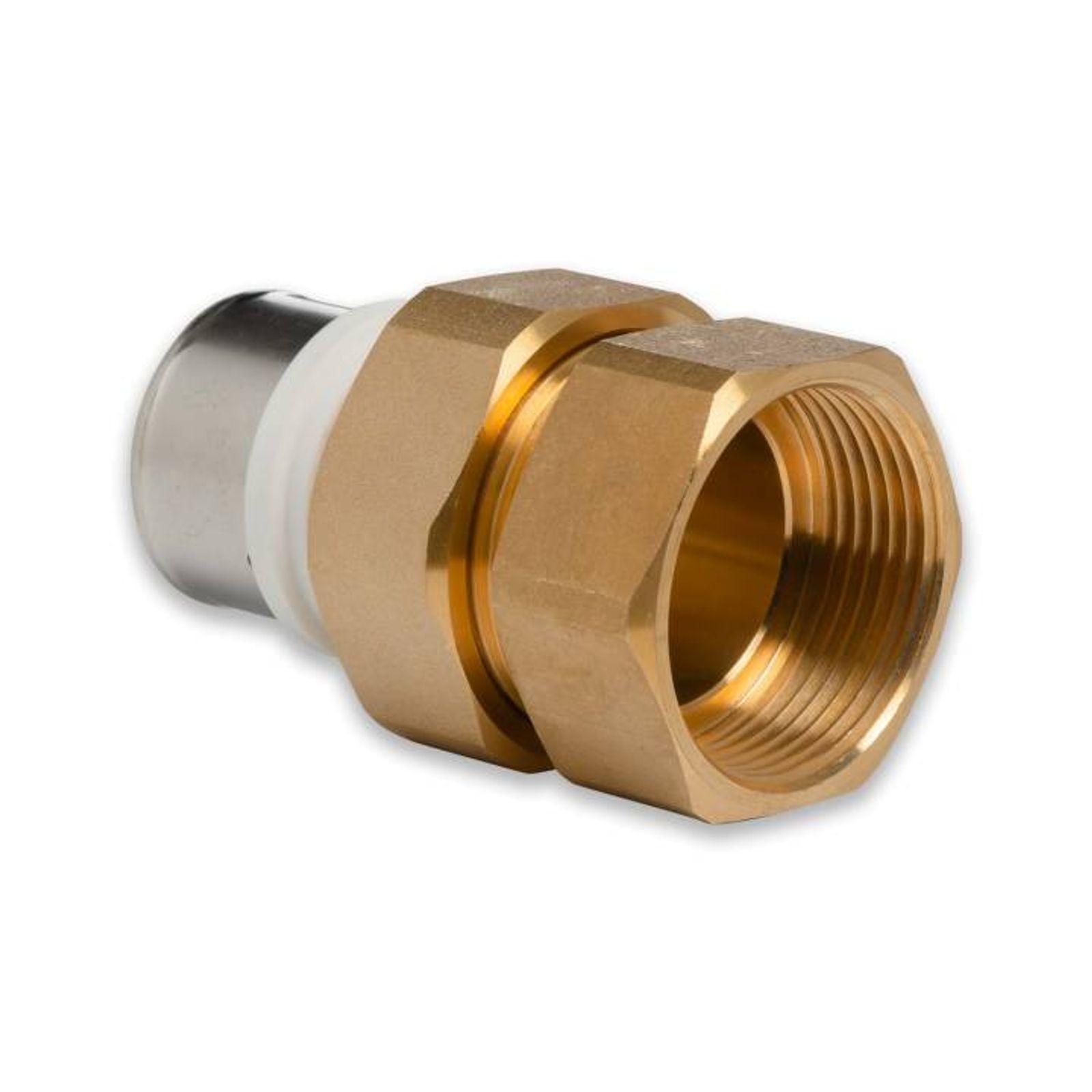 Selfio-Press Aluverbund Pressfitting Übergangsverschraubung Innengewinde Schraubmuffe 32 x 3 - 1 1/4" TH + U Kontur DVGW – Bild 2 von 3