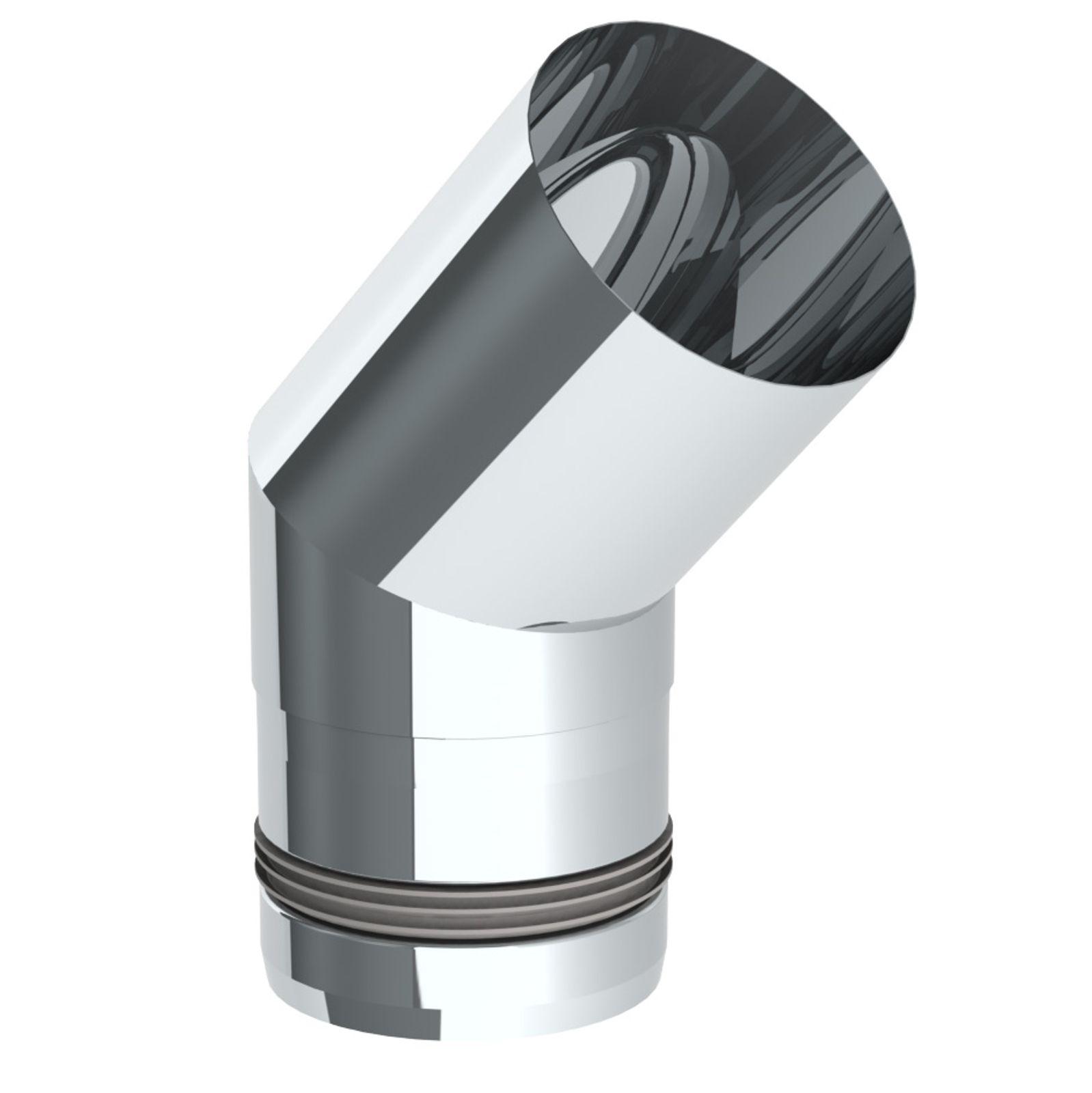 Jeremias PELLET-LINE Winkel 45° Edelstahl unlackiert Ø 80 mm