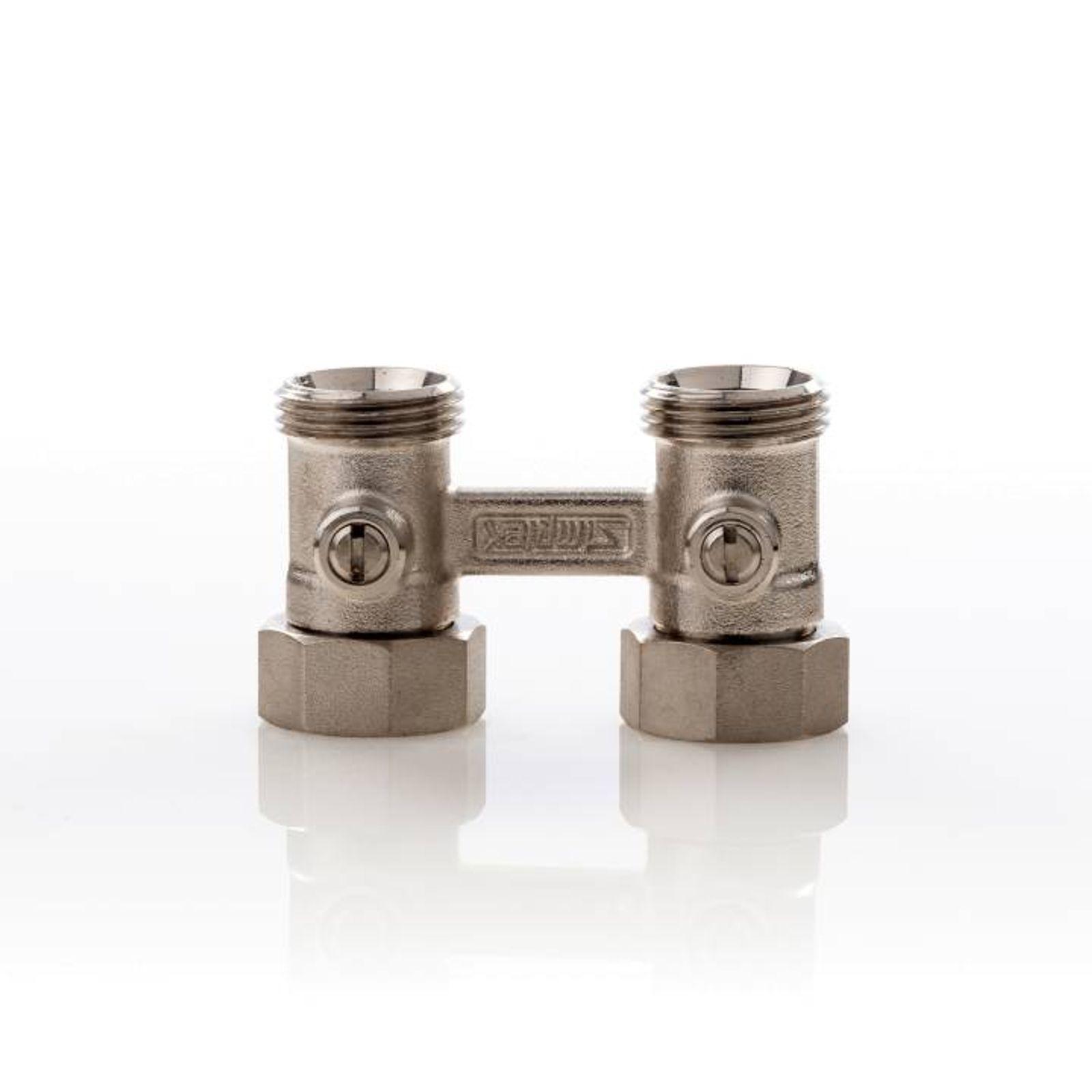 Simplex Hahnblock D2/50 Standard, Durchgangsform, für Heizkörper mit ¾ Zoll AG