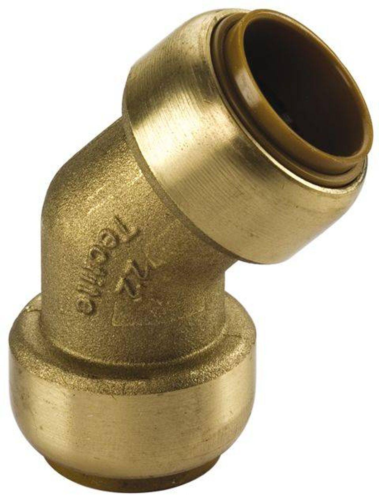 Kupfer Steckfitting Tectite Winkel 45° 15 mm innen/innen lösbar DVGW 10 Stück – Bild 2 von 2