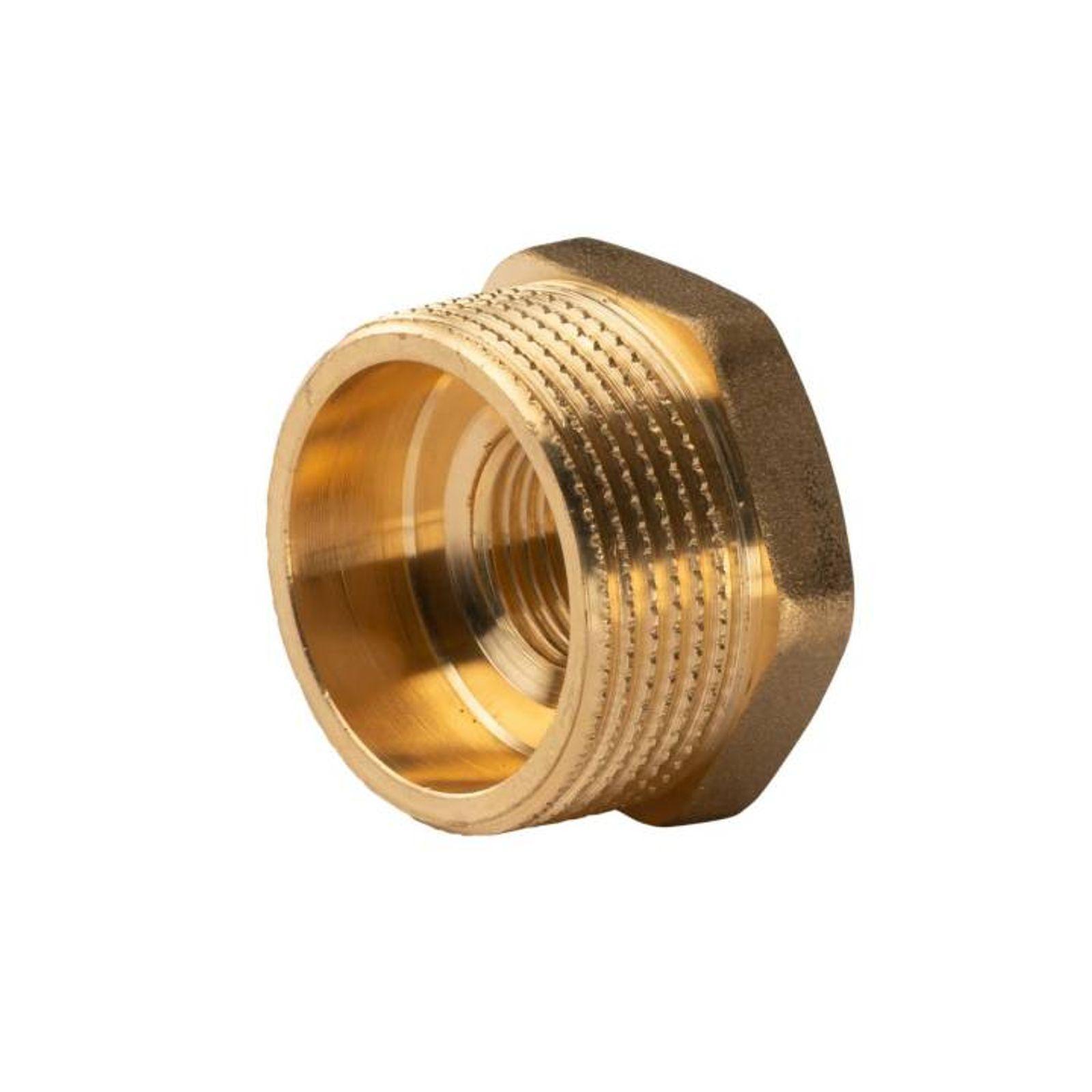 Messing Gewinde-Fitting Reduzierung 1 1/4"AG (DN 32) - 1/2"IG (DN 15) - schwere Ausführung