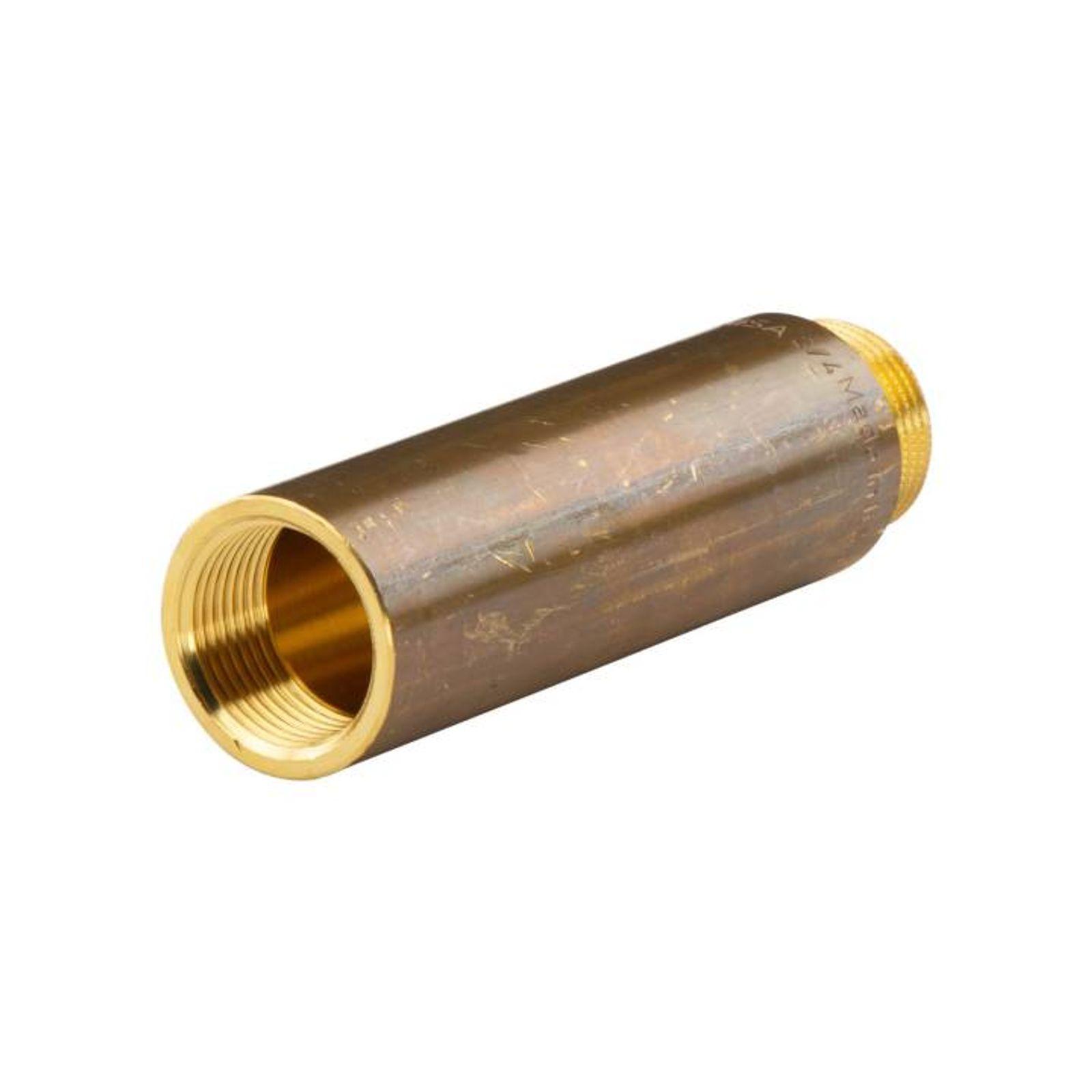 Messing Gewinde-Fitting Hahnverlängerung IG/AG 3/4" (DN 20) Länge 100 mm - schwere Ausführung