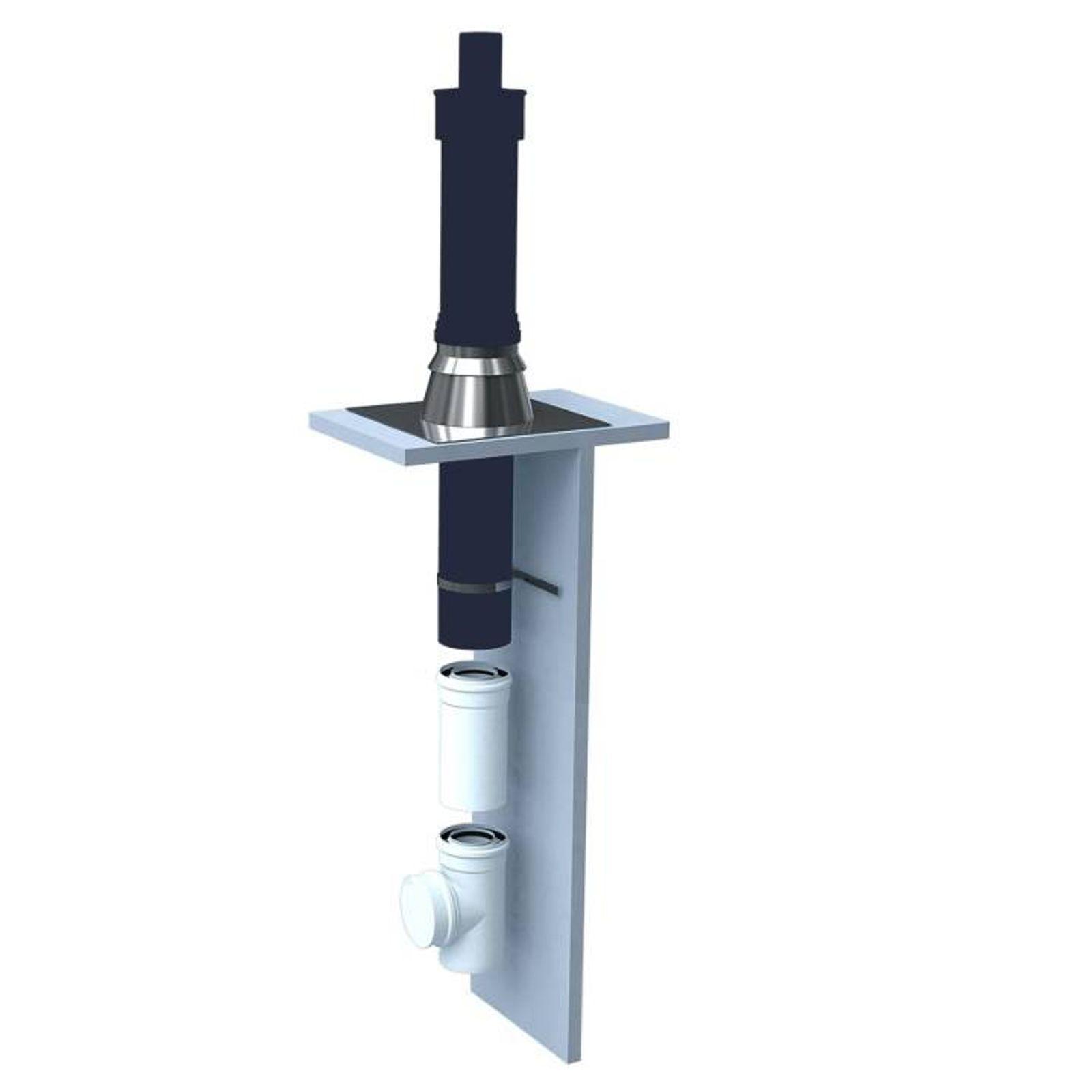 Bertrams Paket Dachheizzentrale LAS DN 80/125 Schwarz für Flachdach 0 - 15°