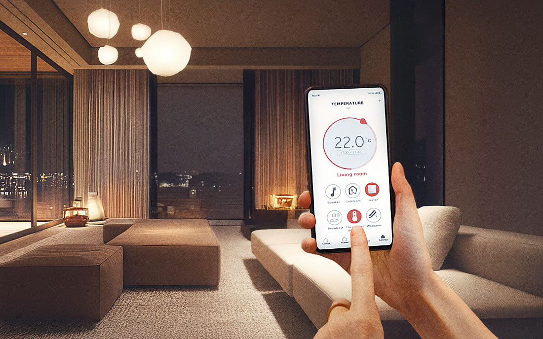 Teilweise mit KI bearbeitet: Intelligentes Heizen: Smart-Home-App regelt Raumtemperatur auf 22 °C