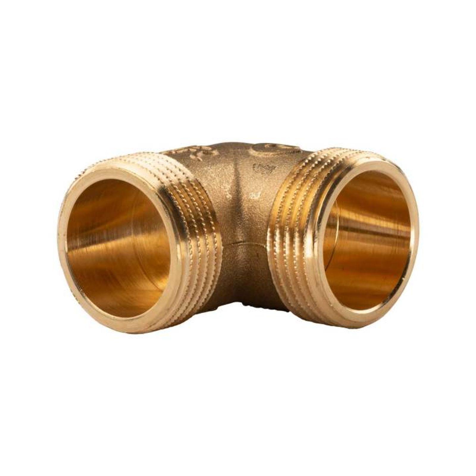 Messing Gewinde-Fitting 90° Winkel 1"AG - 1"AG (DN 25) - schwere Ausführung