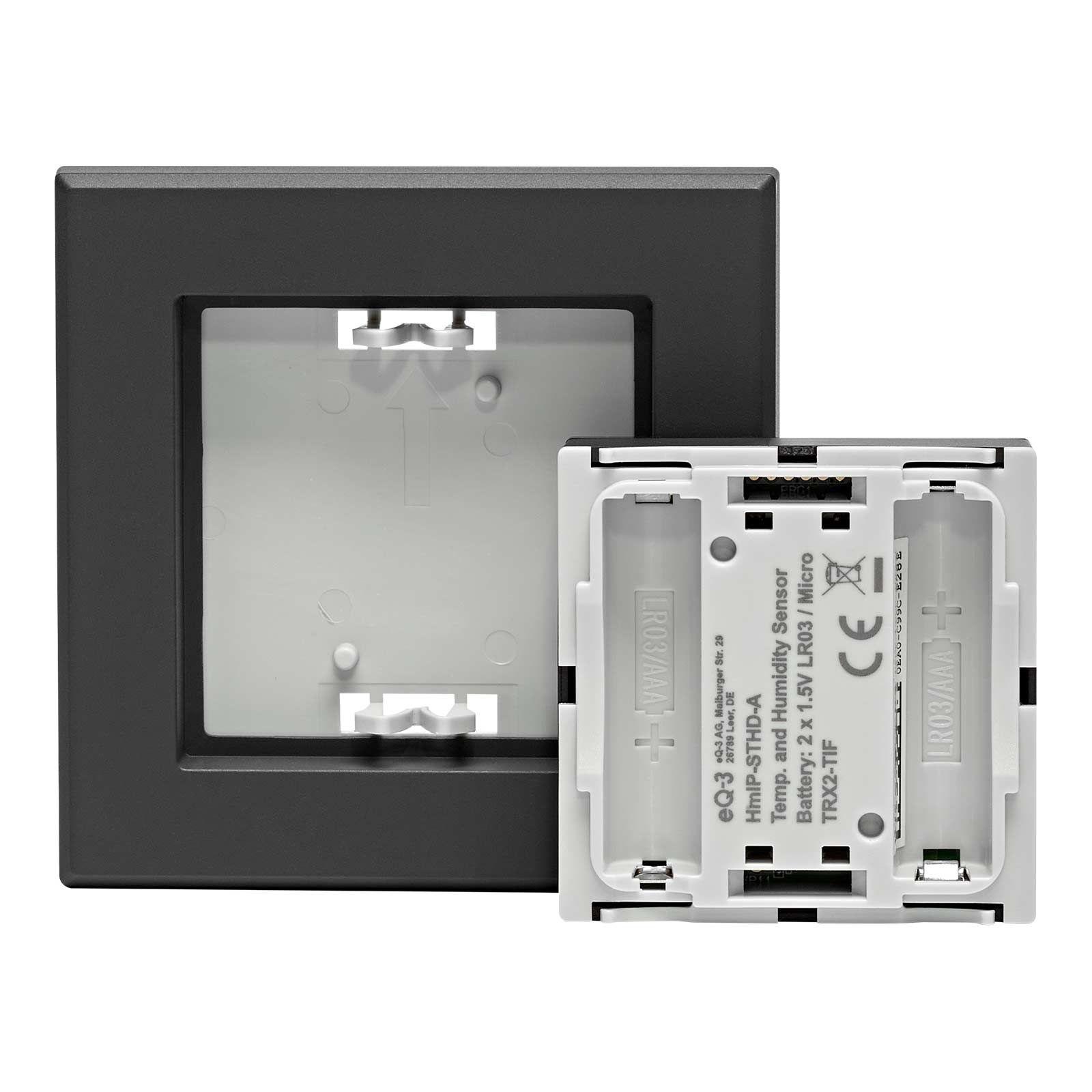 Homematic IP Smart Home Temperatur- und Luftfeuchtigkeitssensor mit Display innen HmIP-STHD-A anthrazit – Bild 7 von 7