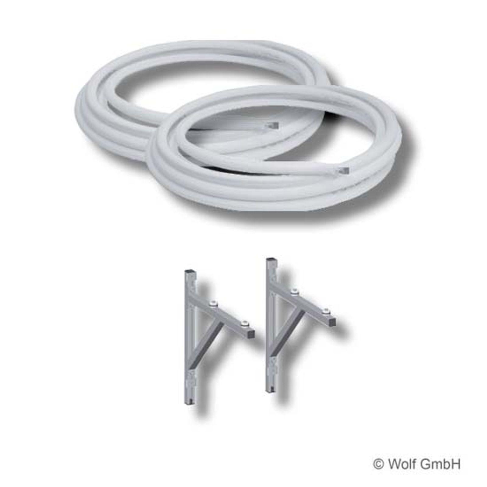Wolf Paket Kältemittelleitung 10x1mm+16x1mm 25m Rolle mit Wandkonsole für BWL-1S(B)