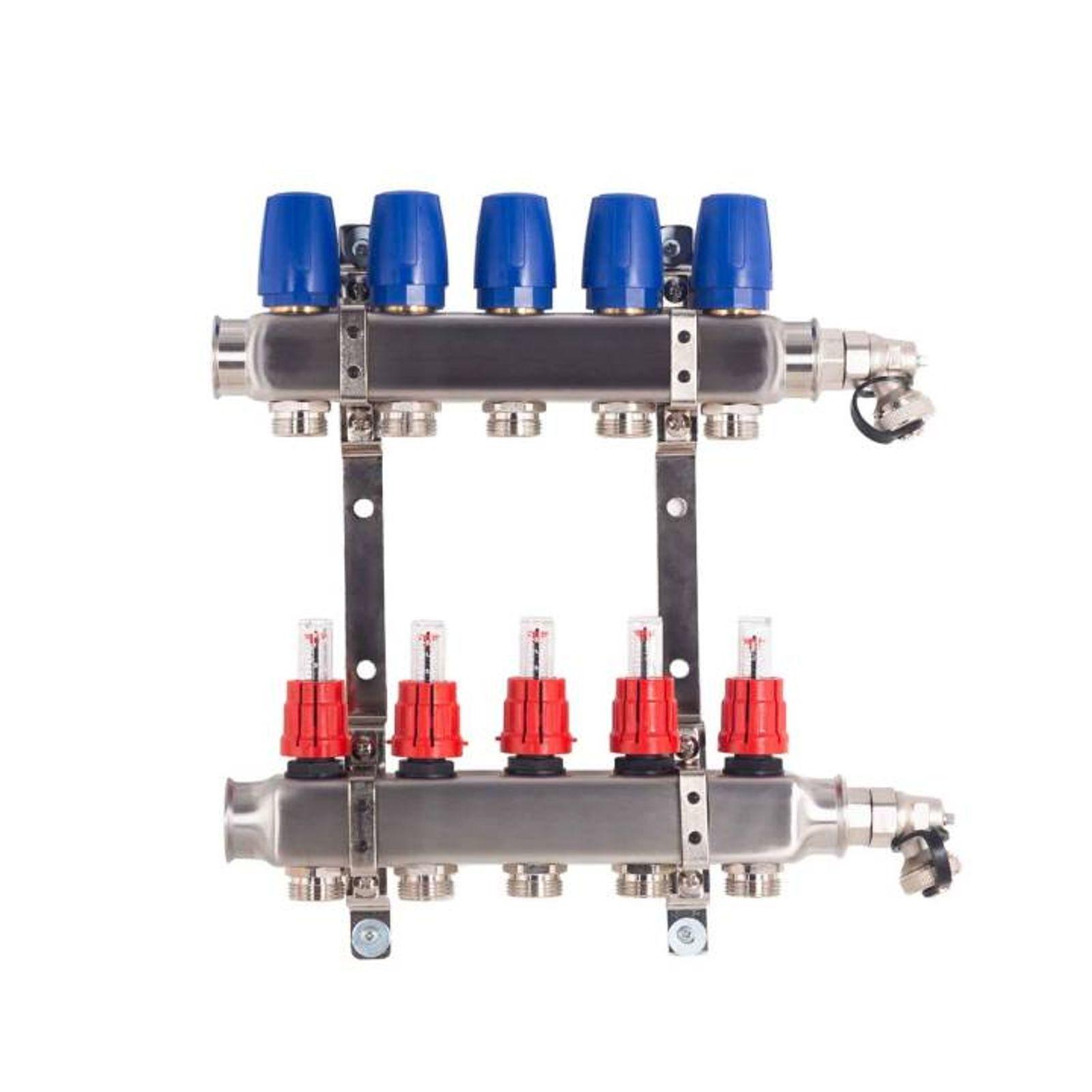 Heizkreisverteiler Komplettset BASIC für Fußbodenheizung 5 Heizkreise – Bild 2 von 5