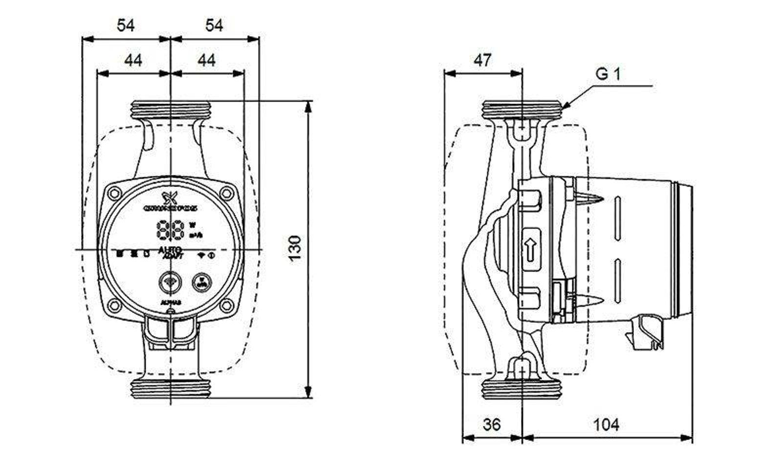 Grundfos Hocheffizienz-Umwälzpumpe Alpha3 15-40 130 mm inkl. Wärmedämmschale – Bild 2 von 2
