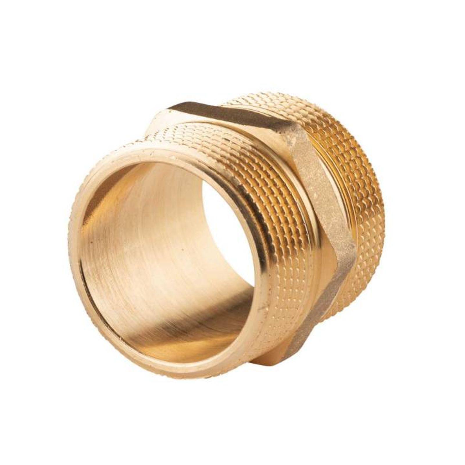 Messing Gewinde-Fitting Doppelnippel 1 1/2''AG - 1 1/2''AG (DN 40) - schwere Ausführung – Bild 2 von 2