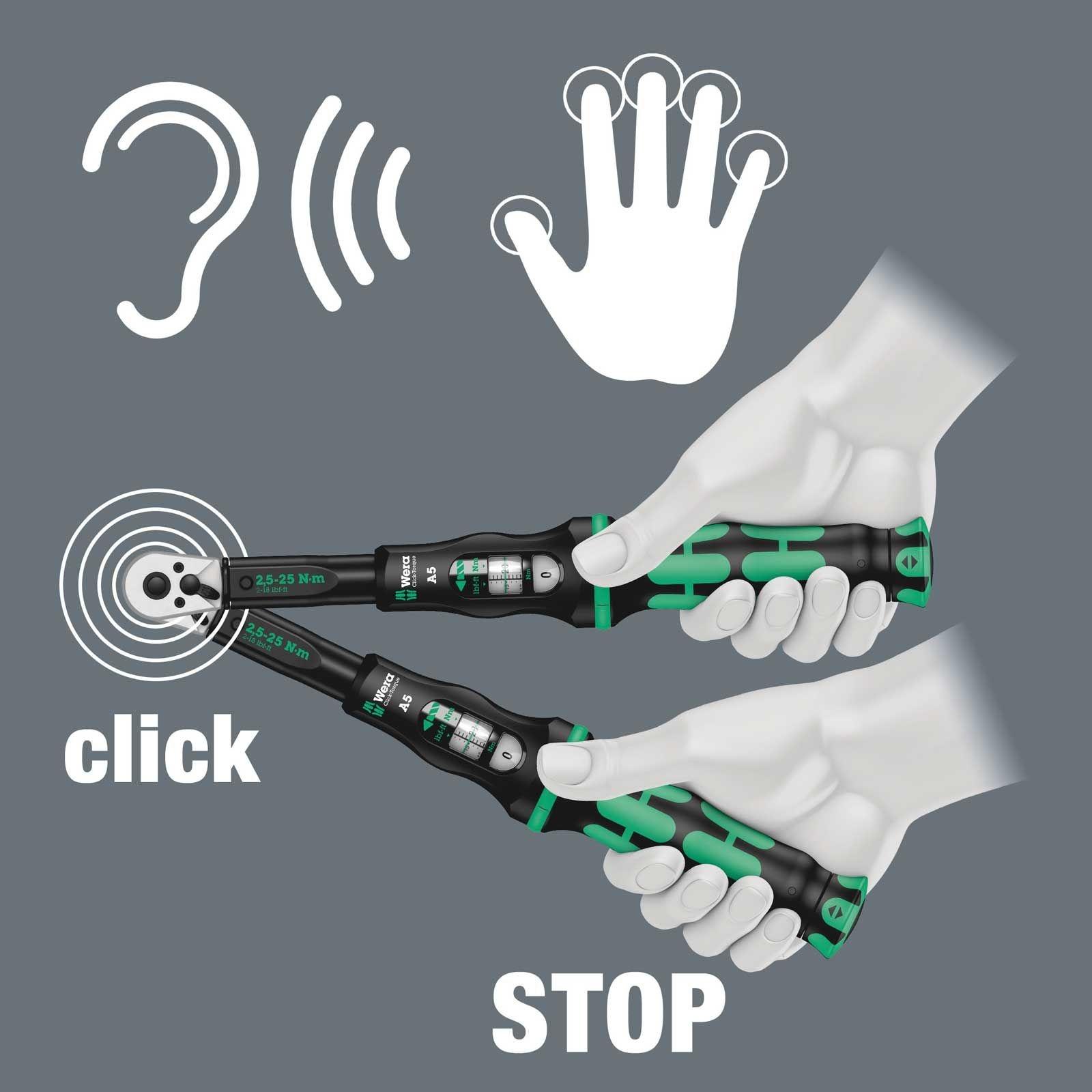 Wera Click-Torque A 6 Drehmomentschlüssel mit Umschaltknarre, 2,5-25 Nm