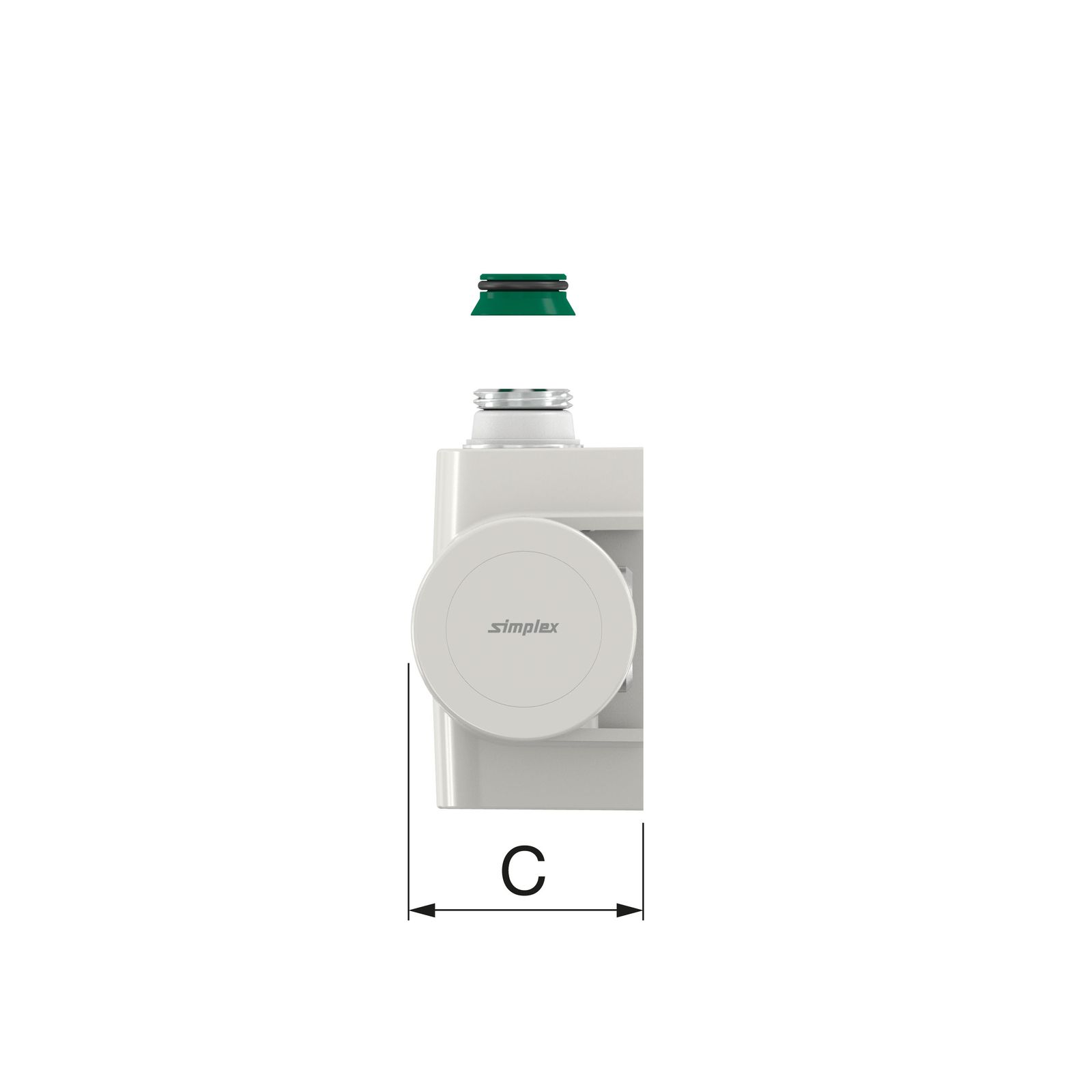 Simplex Ventilhahnblock VARIODESIGN Design Anschlussarmatur / Multiblock-Set rechts/links verchromt 3/4"