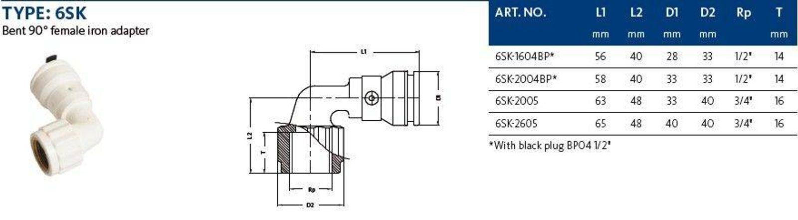 Aluverbund Steckfitting Henco Vision Übergangswinkel Innengewinde 90° 26 x 3 - 3/4" – Bild 2 von 2