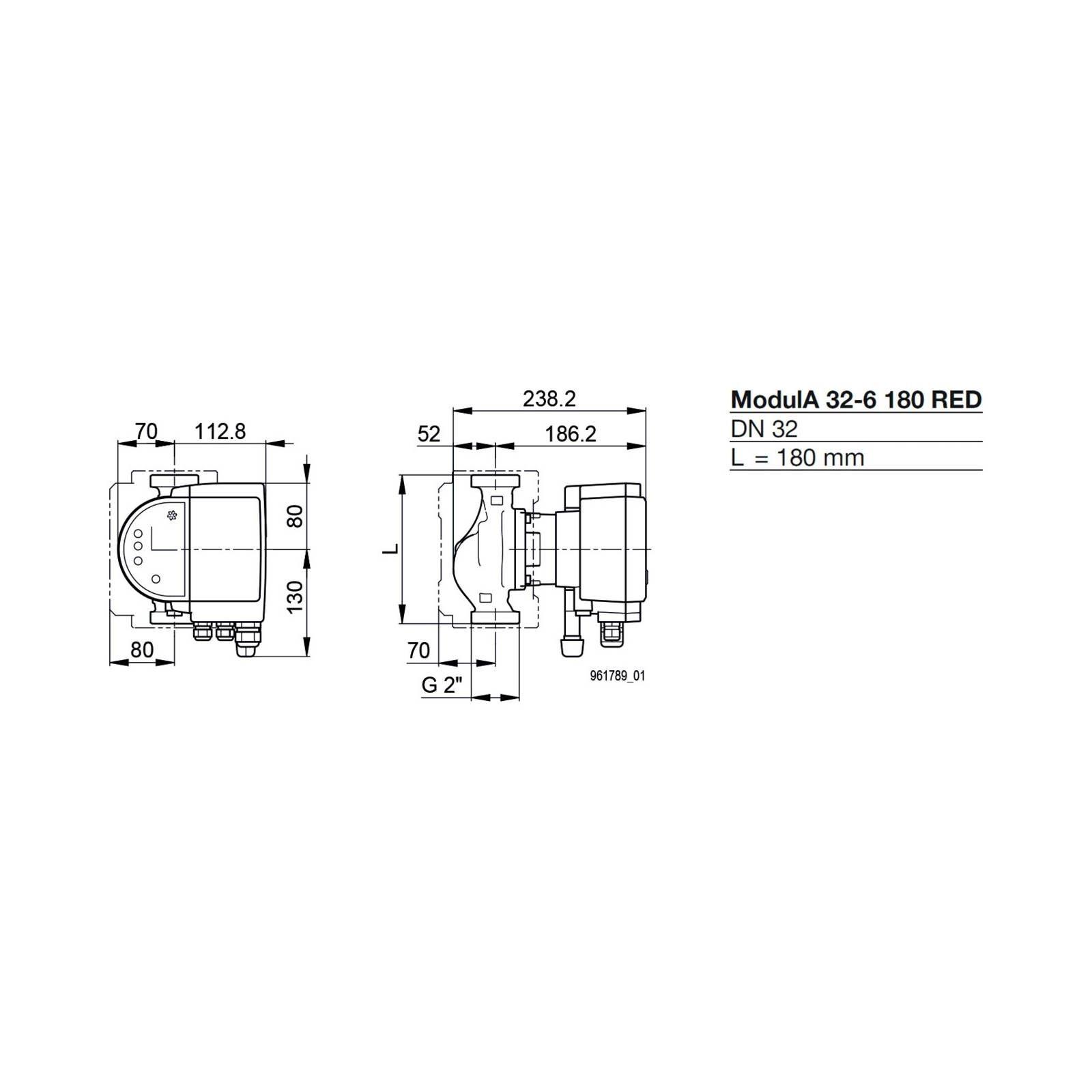 Biral Umwälzpumpe ModulA 32-6 180 RED T2 S, PN 6/10 mit Wärmedämmschale – Bild 2 von 2