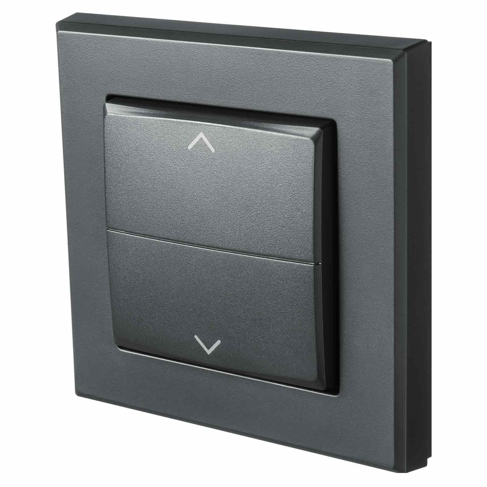 Homematic IP Smart Home Tasterwippe für Markenschalter HmIP-BRA-A - mit Pfeilen anthrazit – Bild 2 von 8