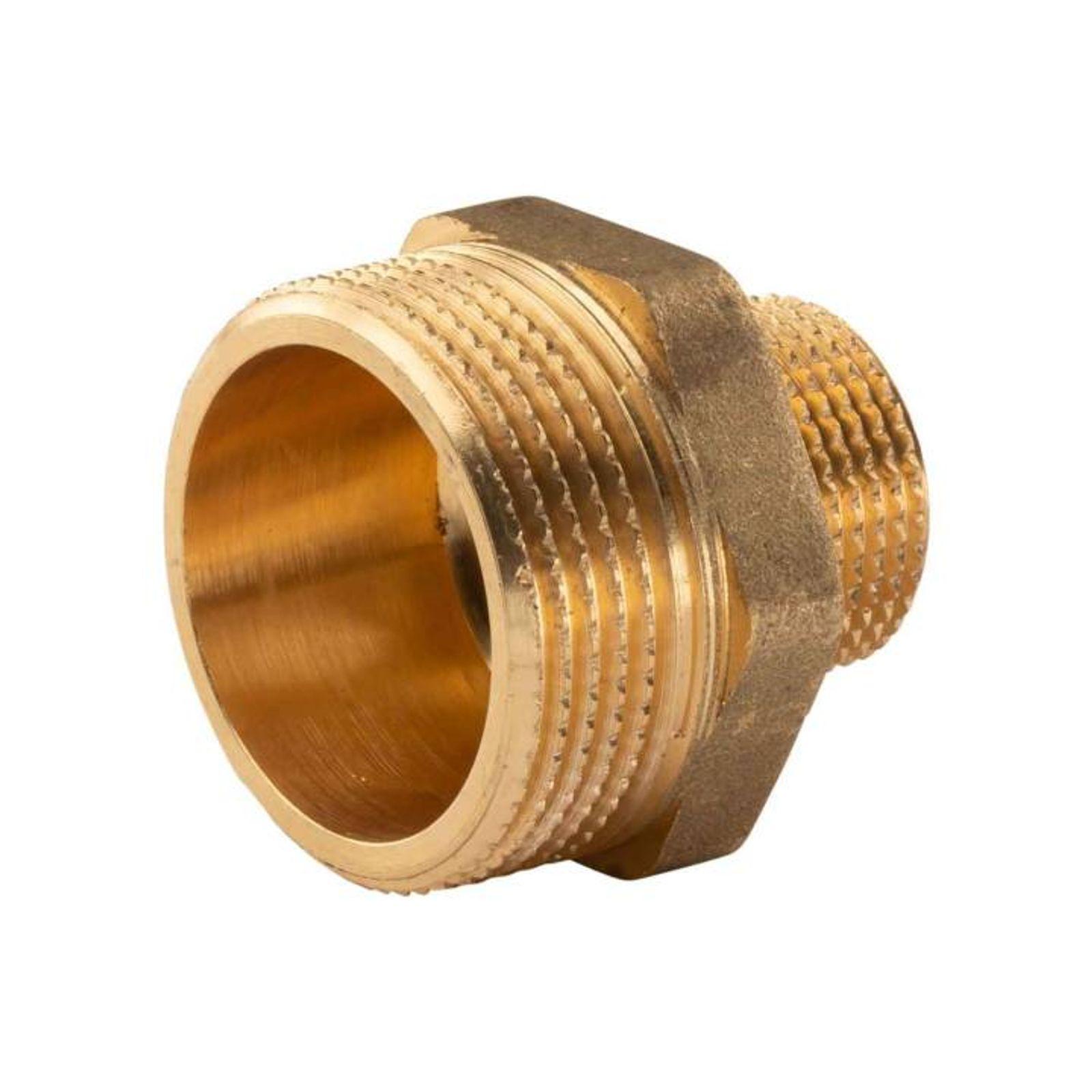 Messing Gewinde-Fitting Reduziernippel 1 1/4''AG (DN 32) - 3/4"AG (DN 20) - schwere Ausführung